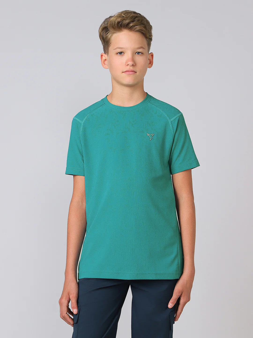 Boys Solid Slim Fit Crew Neck Sports T-shirt with MATPIQ - Image 2