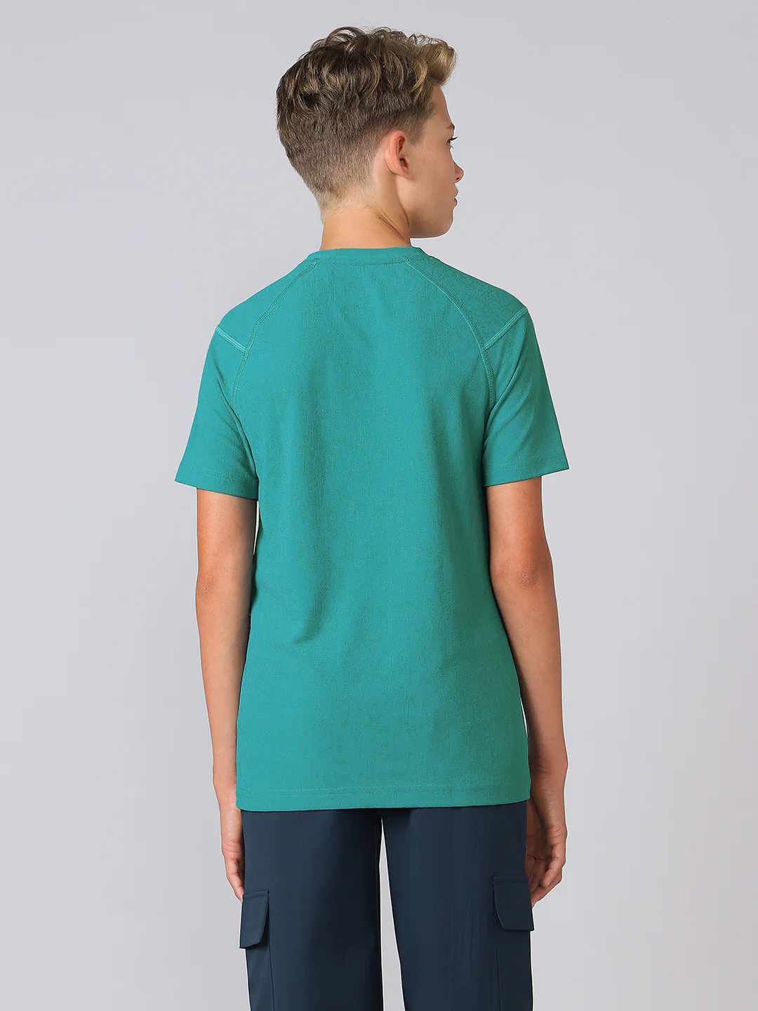Boys Solid Slim Fit Crew Neck Sports T-shirt with MATPIQ - Image 3