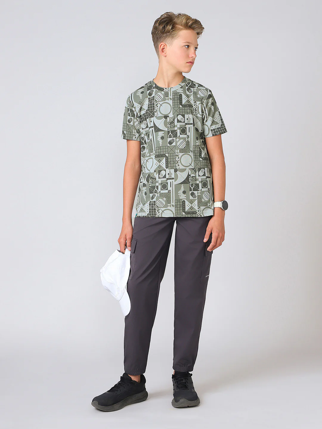 Boys Jacquard Slim Fit Crew Neck Sports T-shirt with MATPIQ - Image 4