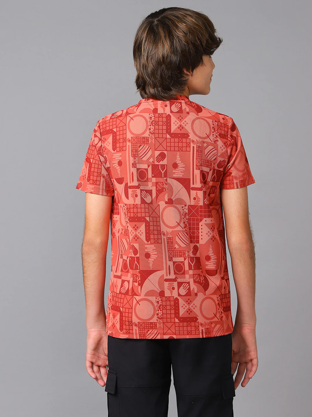 Boys Jacquard Slim Fit Crew Neck Sports T-shirt with MATPIQ - Image 3
