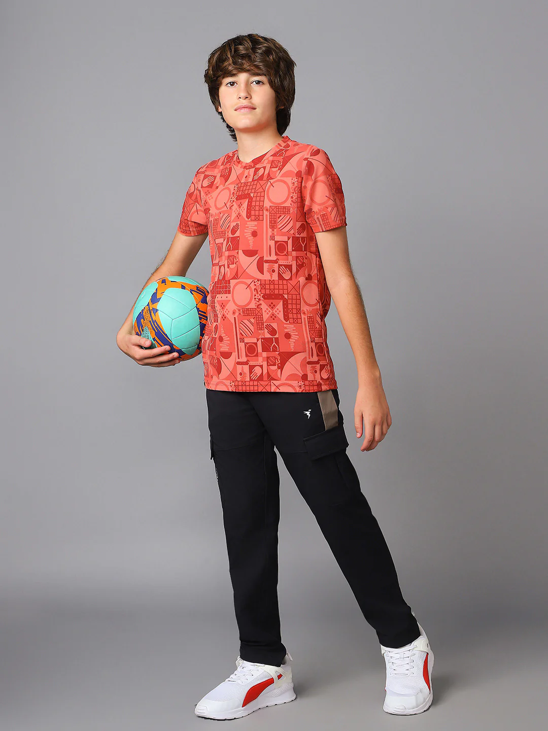 Boys Jacquard Slim Fit Crew Neck Sports T-shirt with MATPIQ - Image 5