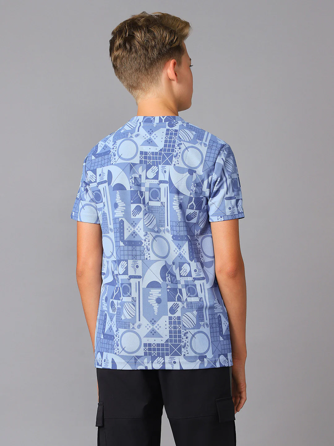 Boys Jacquard Slim Fit Crew Neck Sports T-shirt with MATPIQ - Image 3