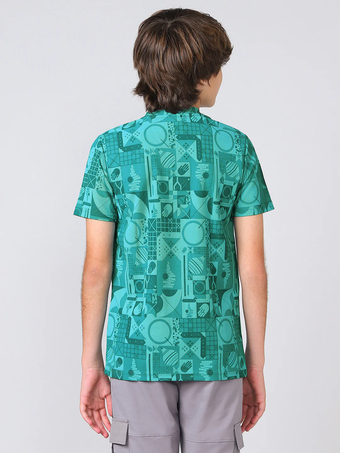Boys Jacquard Slim Fit Crew Neck Sports T-shirt with MATPIQ - Image 3
