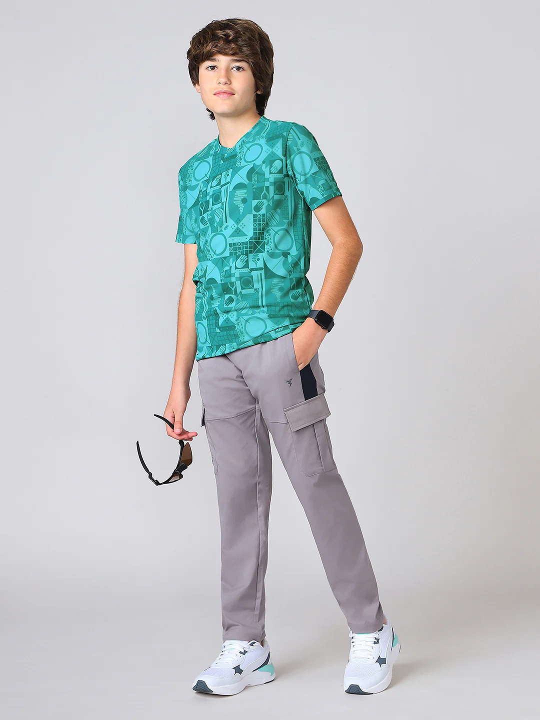 Boys Jacquard Slim Fit Crew Neck Sports T-shirt with MATPIQ - Image 5