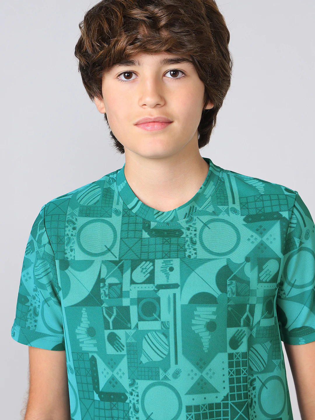 Boys Jacquard Slim Fit Crew Neck Sports T-shirt with MATPIQ - Image 6
