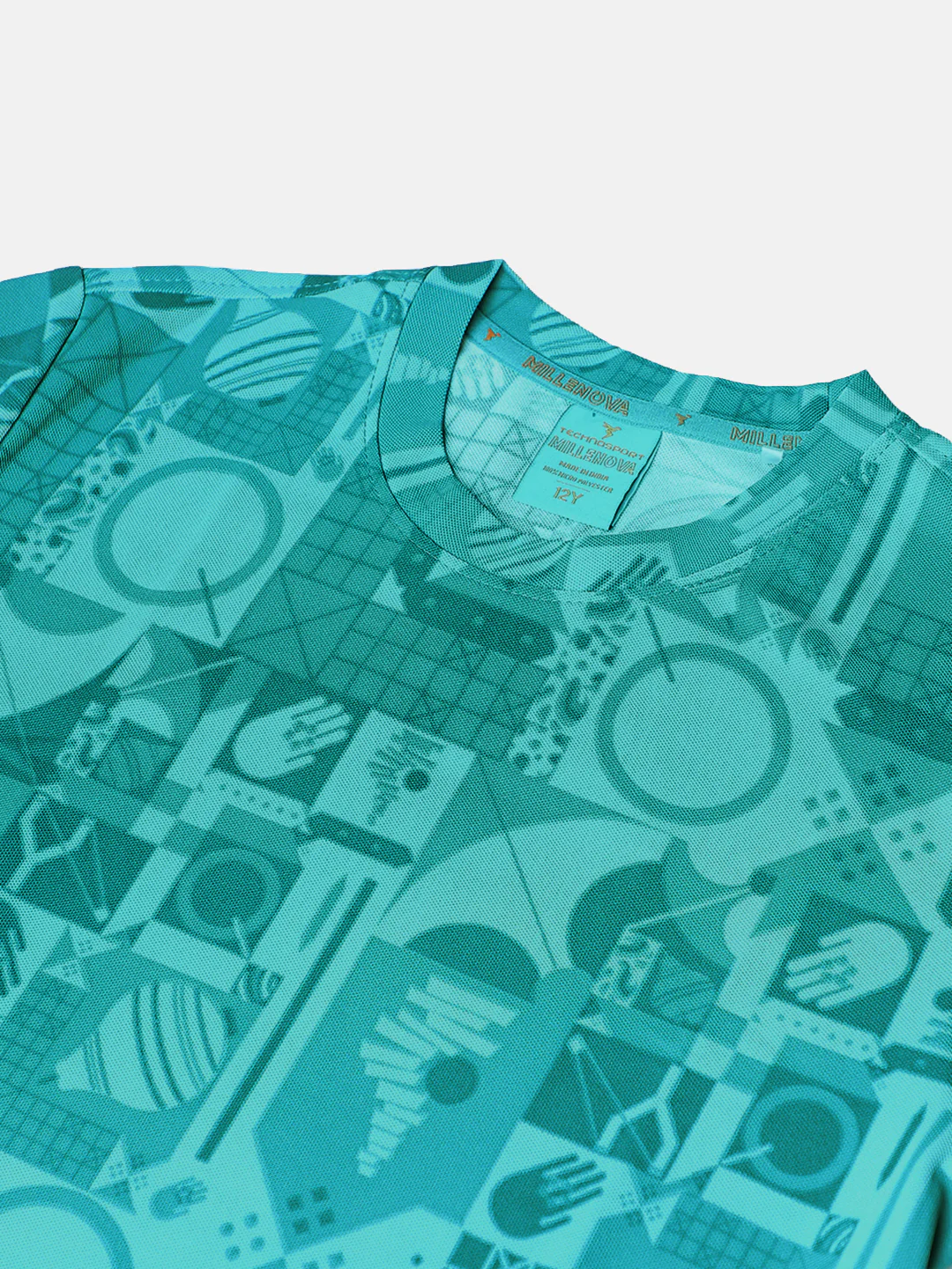 Boys Jacquard Slim Fit Crew Neck Sports T-shirt with MATPIQ - Image 7