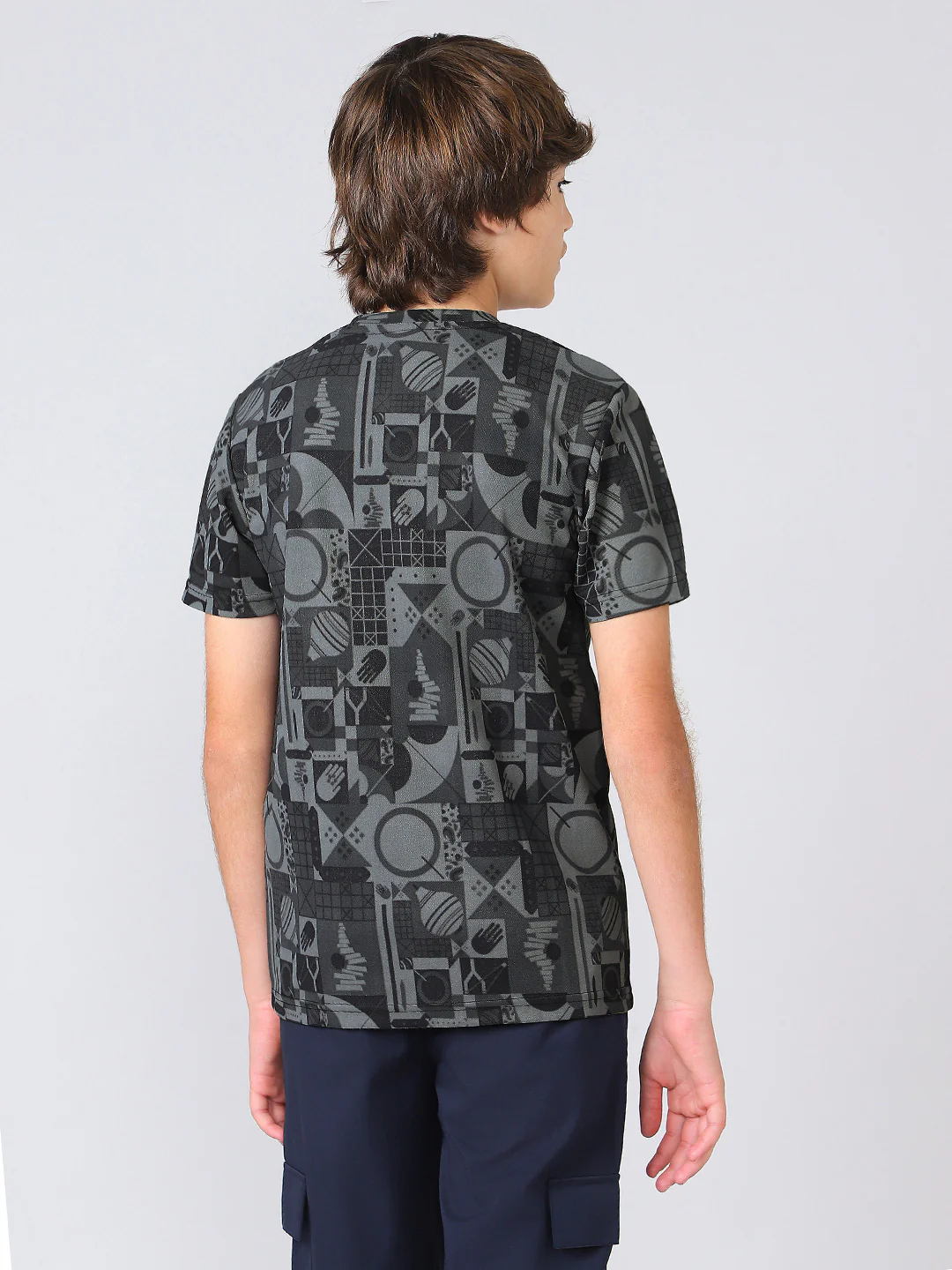 Boys Jacquard Slim Fit Crew Neck Sports T-shirt with MATPIQ - Image 3