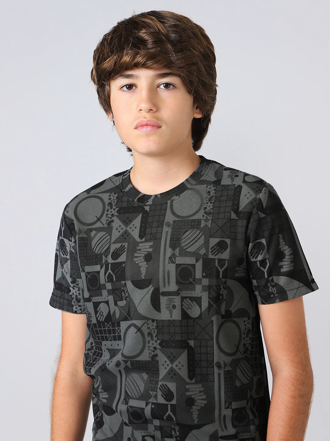 Boys Jacquard Slim Fit Crew Neck Sports T-shirt with MATPIQ - Image 6
