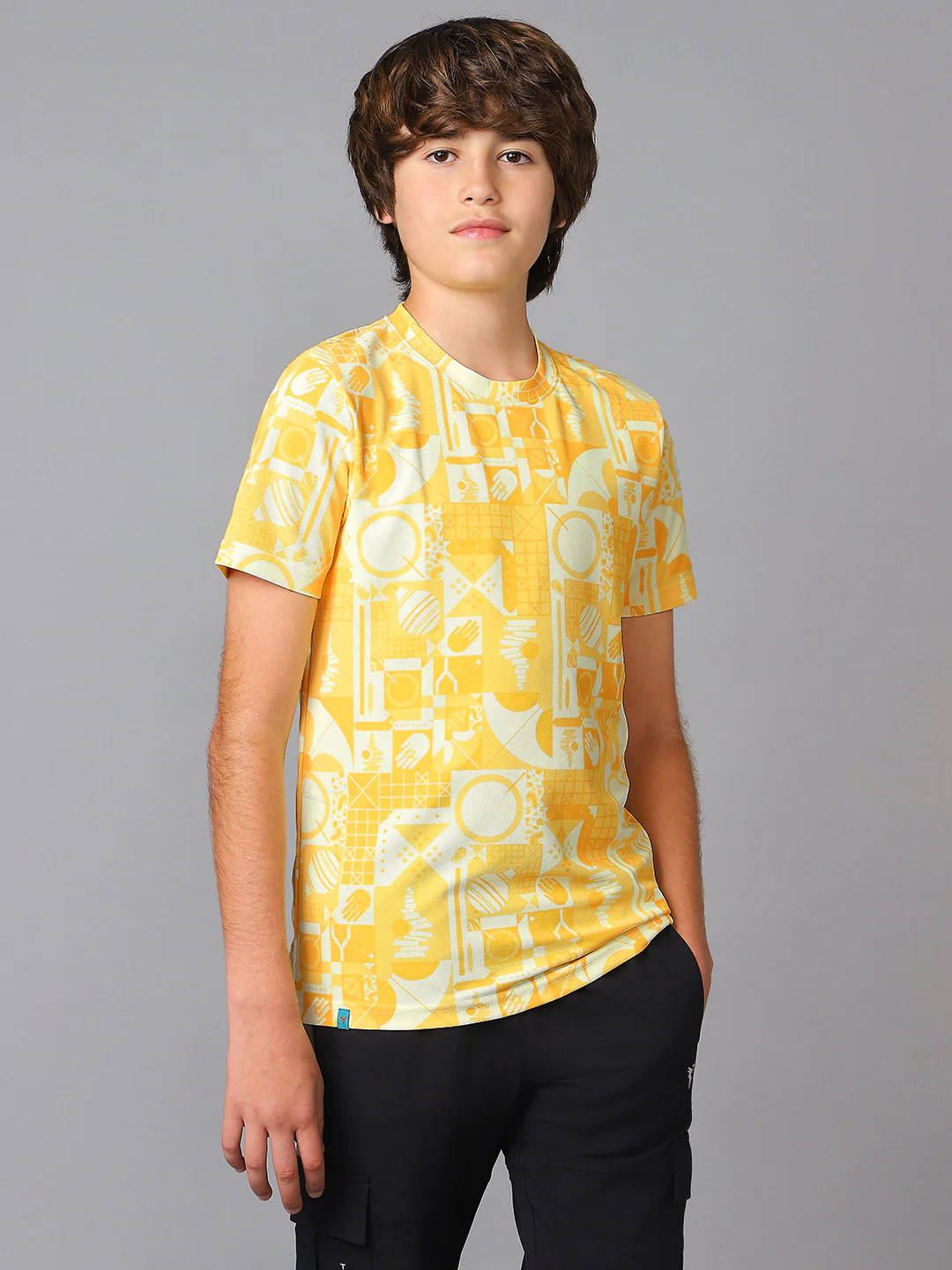 Boys Jacquard Slim Fit Crew Neck Sports T-shirt with MATPIQ - Image 4
