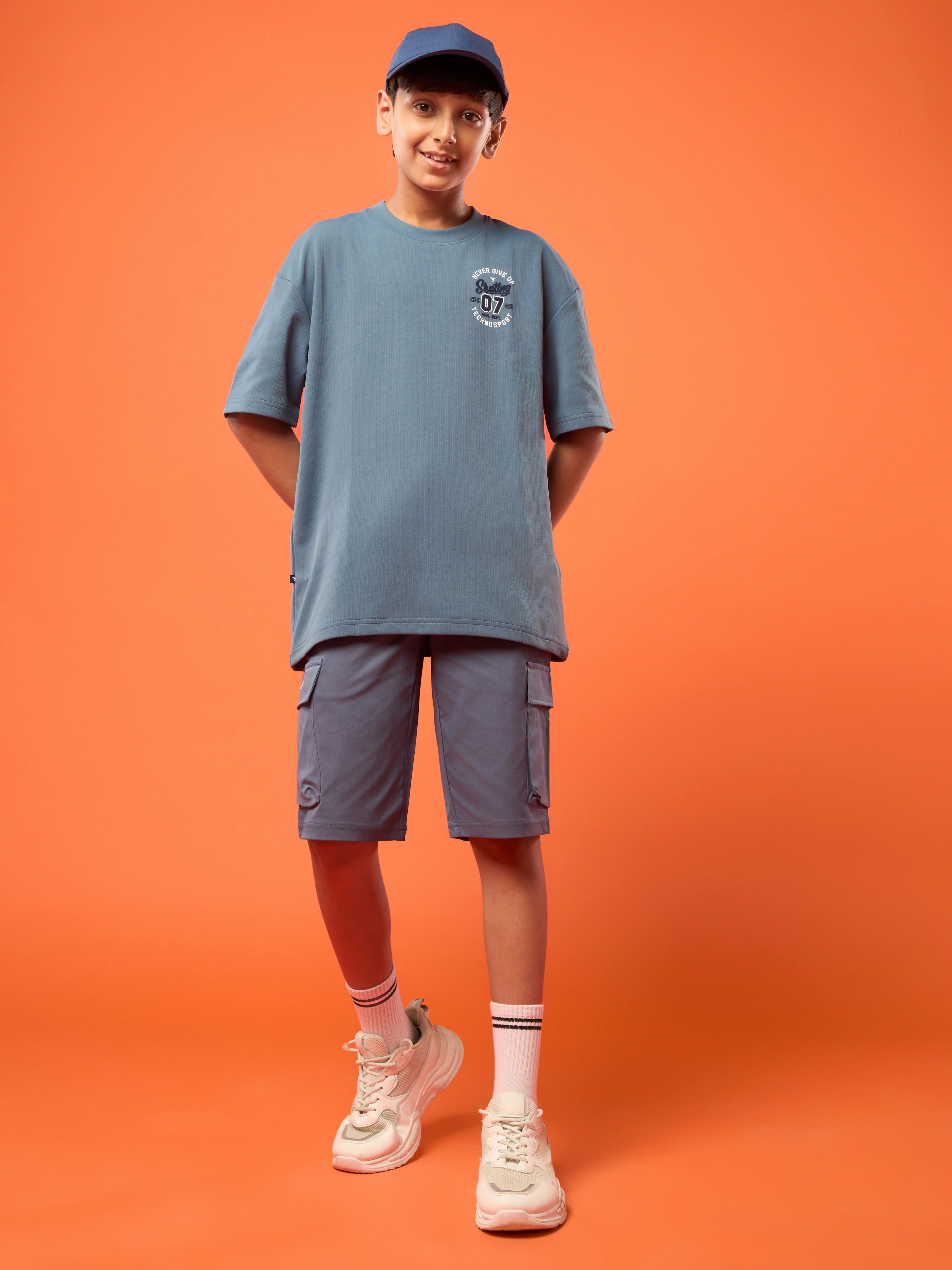 Boys Oversized Printed Round Neck Sports T-shirt with ELASTOPLUS - Image 5