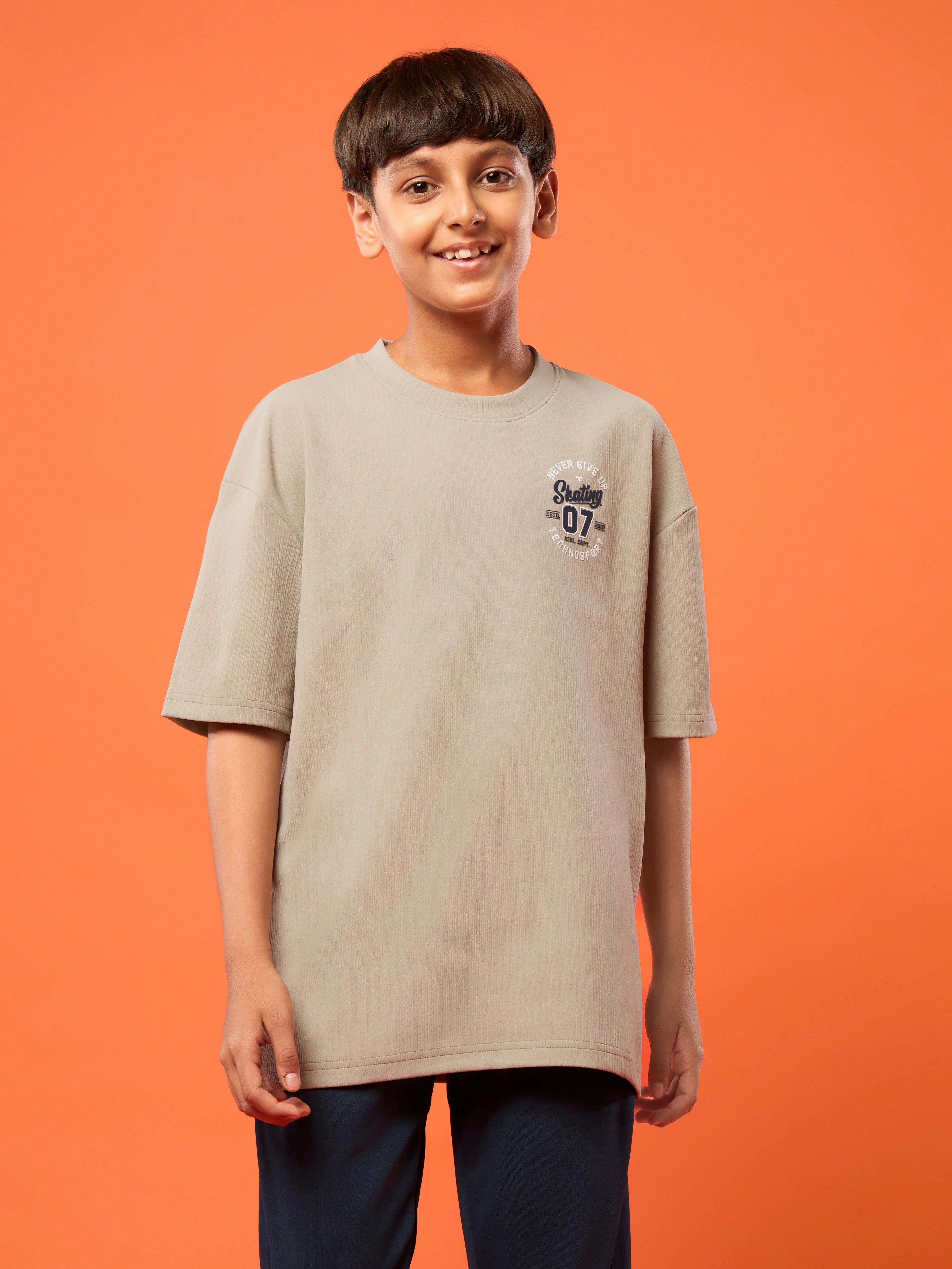 Boys Oversized Printed Round Neck Sports T-shirt with ELASTOPLUS - Image 2