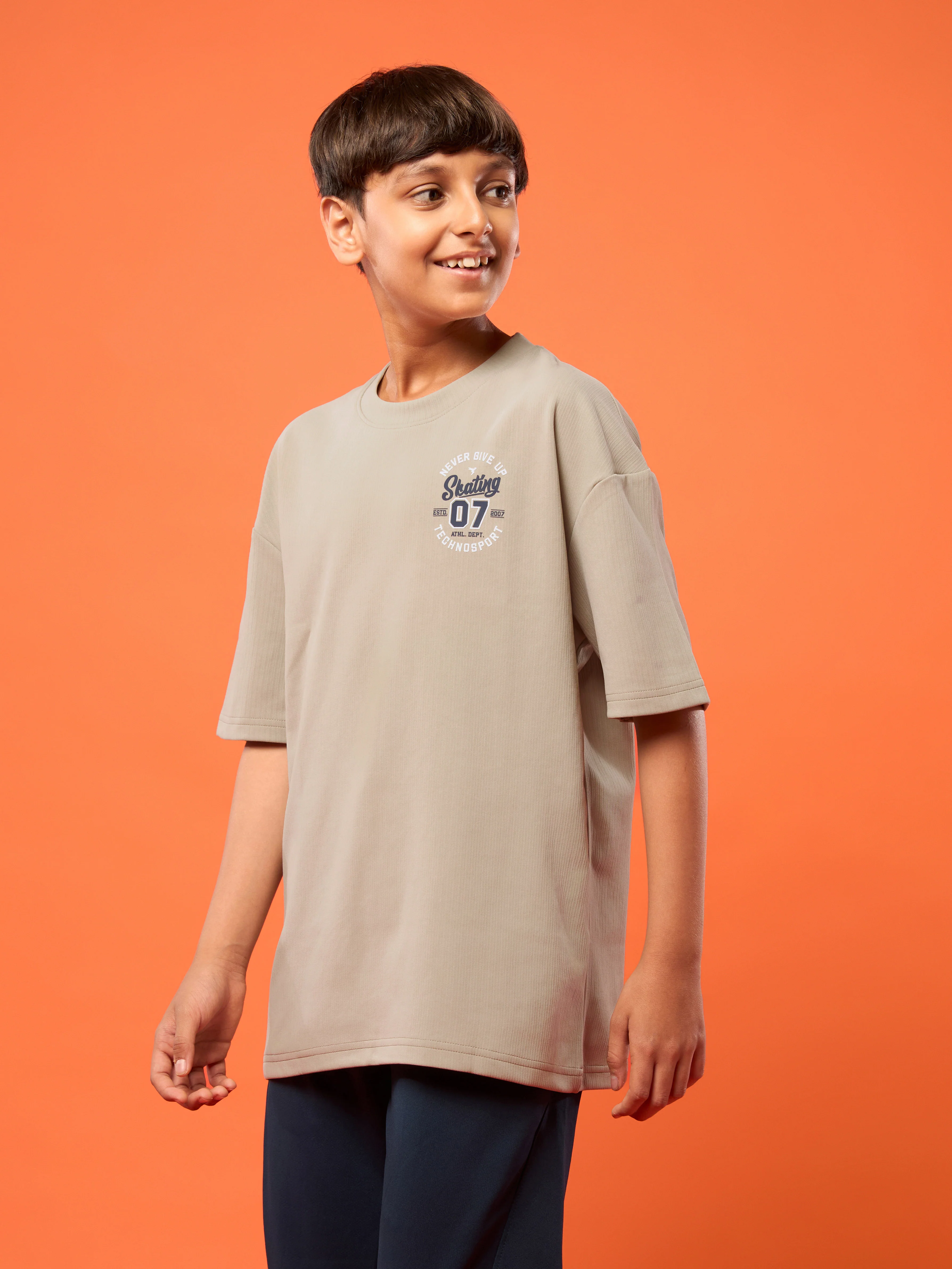 Boys Oversized Printed Round Neck Sports T-shirt with ELASTOPLUS - Image 4