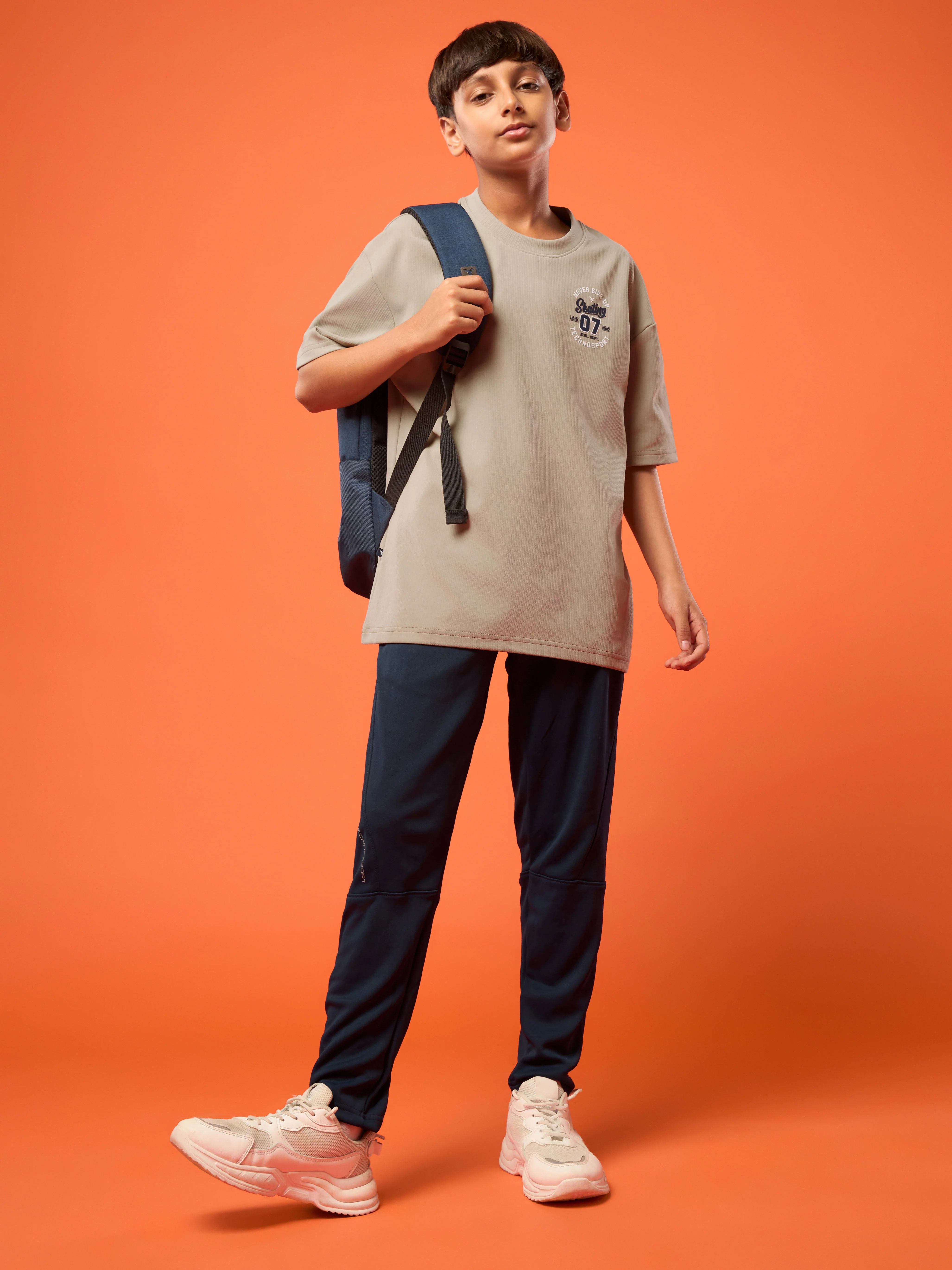 Boys Oversized Printed Round Neck Sports T-shirt with ELASTOPLUS - Image 5