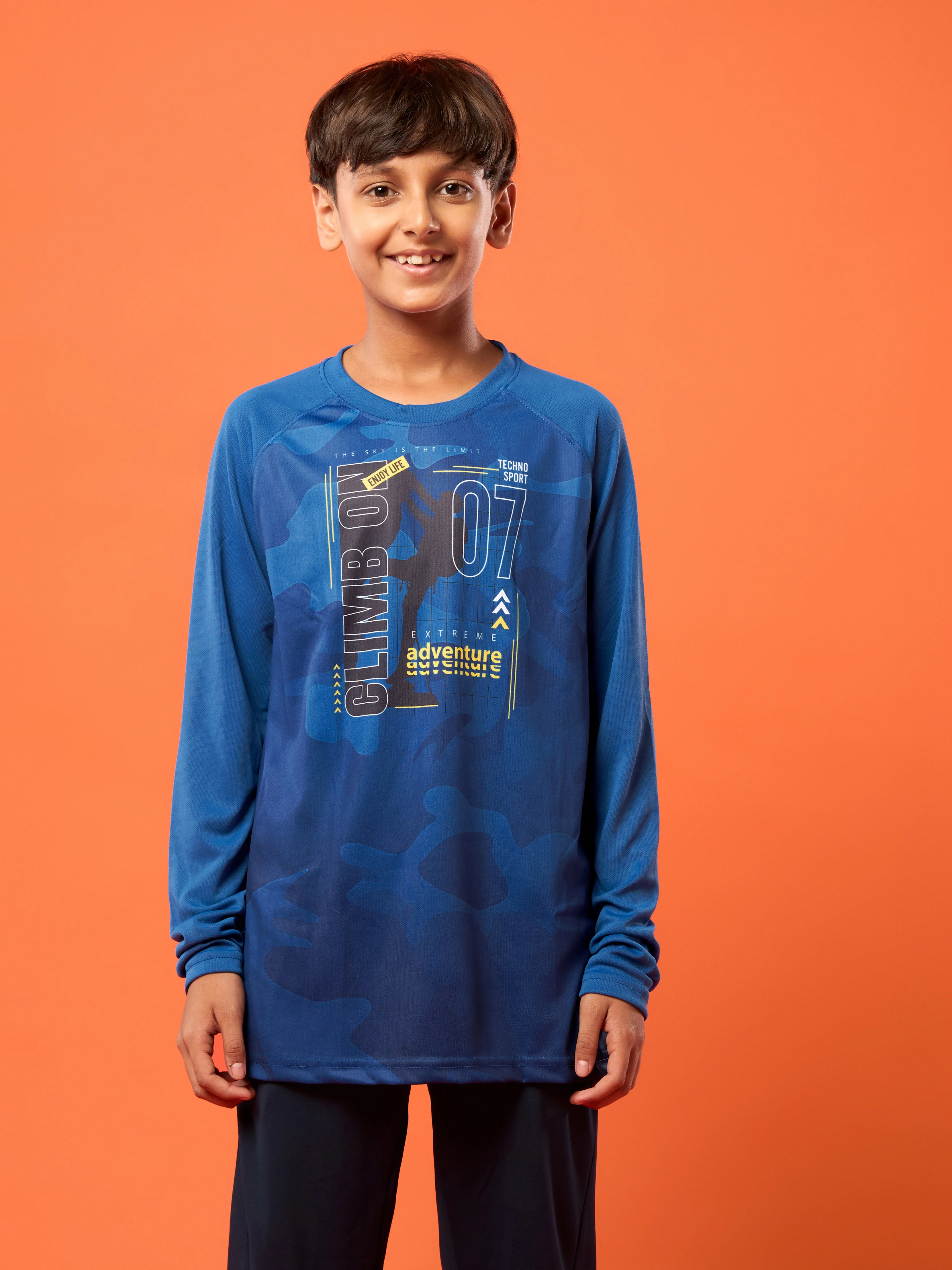 Boys Printed Slim Fit Crew Neck T-shirt with TECHNO COOL+ - Image 2