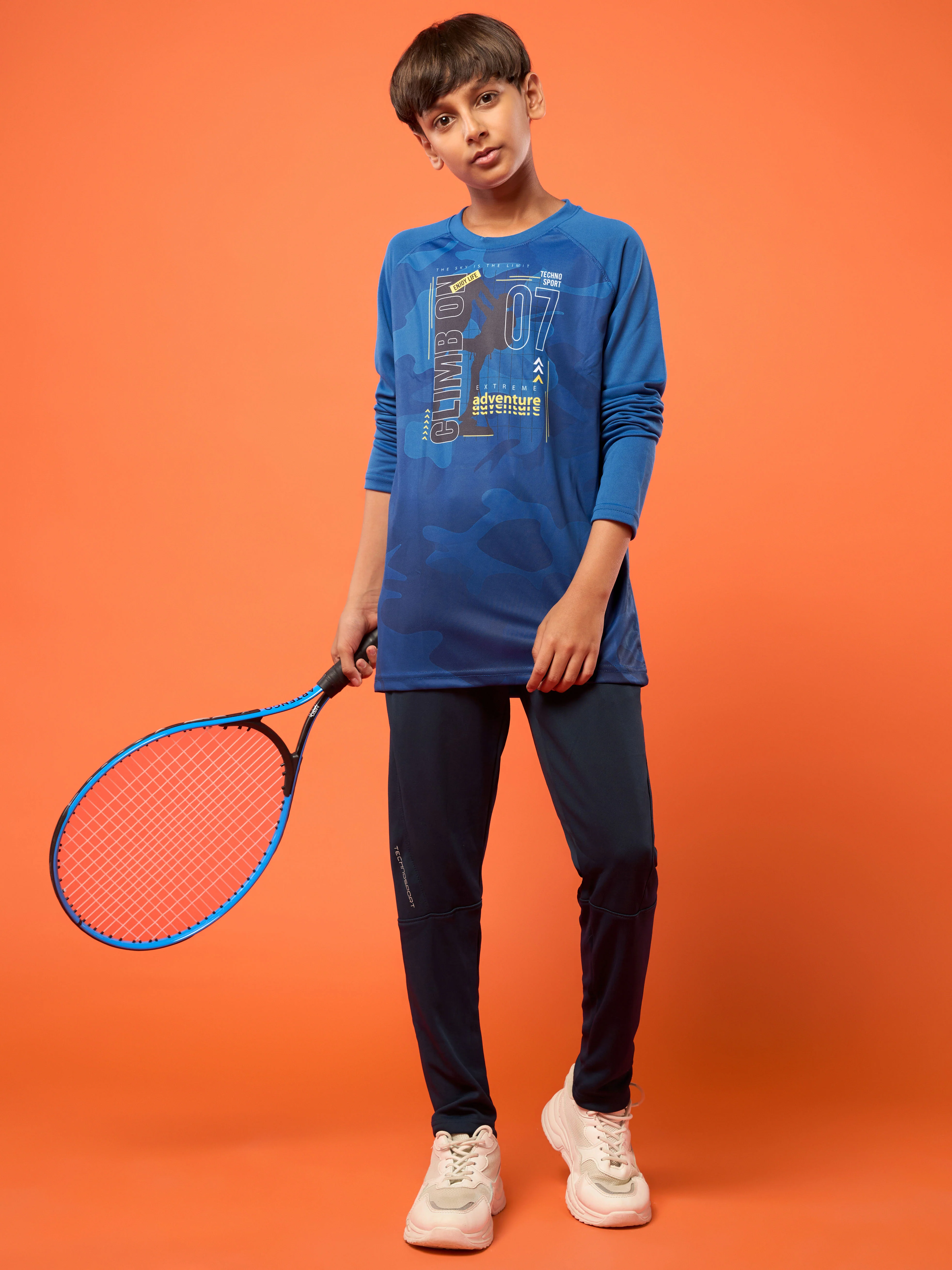 Boys Printed Slim Fit Crew Neck T-shirt with TECHNO COOL+ - Image 5