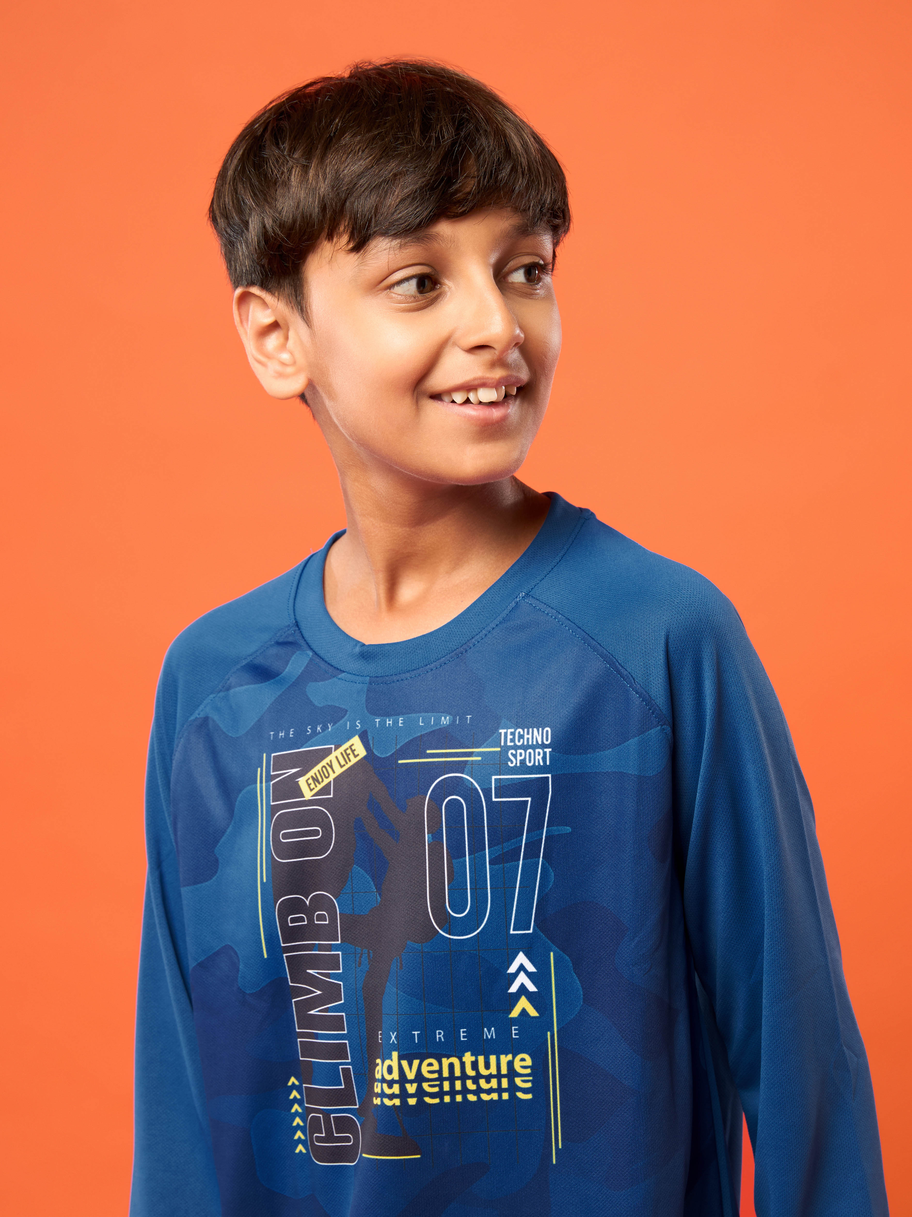 Boys Printed Slim Fit Crew Neck T-shirt with TECHNO COOL+ - Image 6