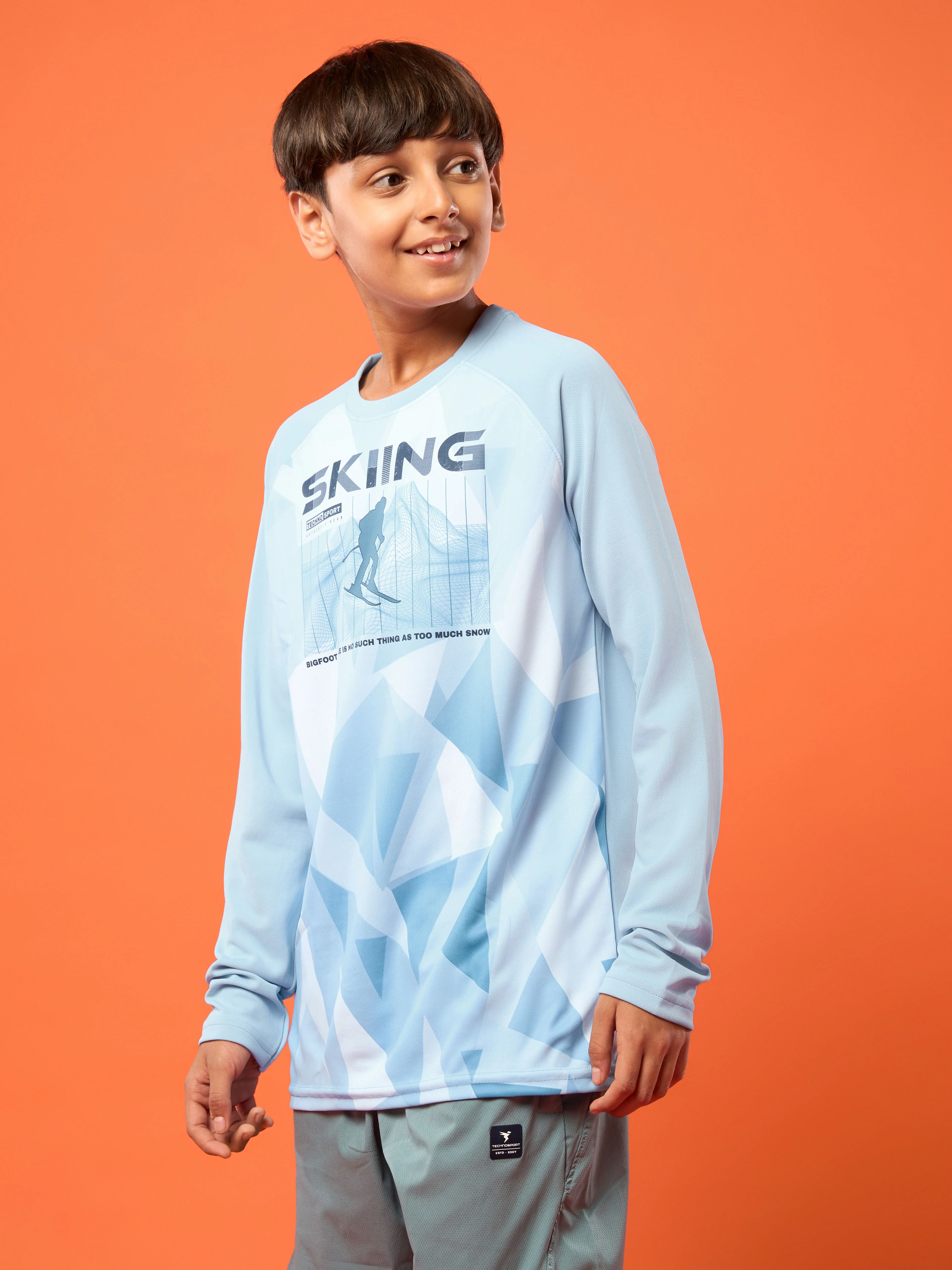 Boys Printed Slim Fit Crew Neck T-shirt with TECHNO COOL+ - Image 4