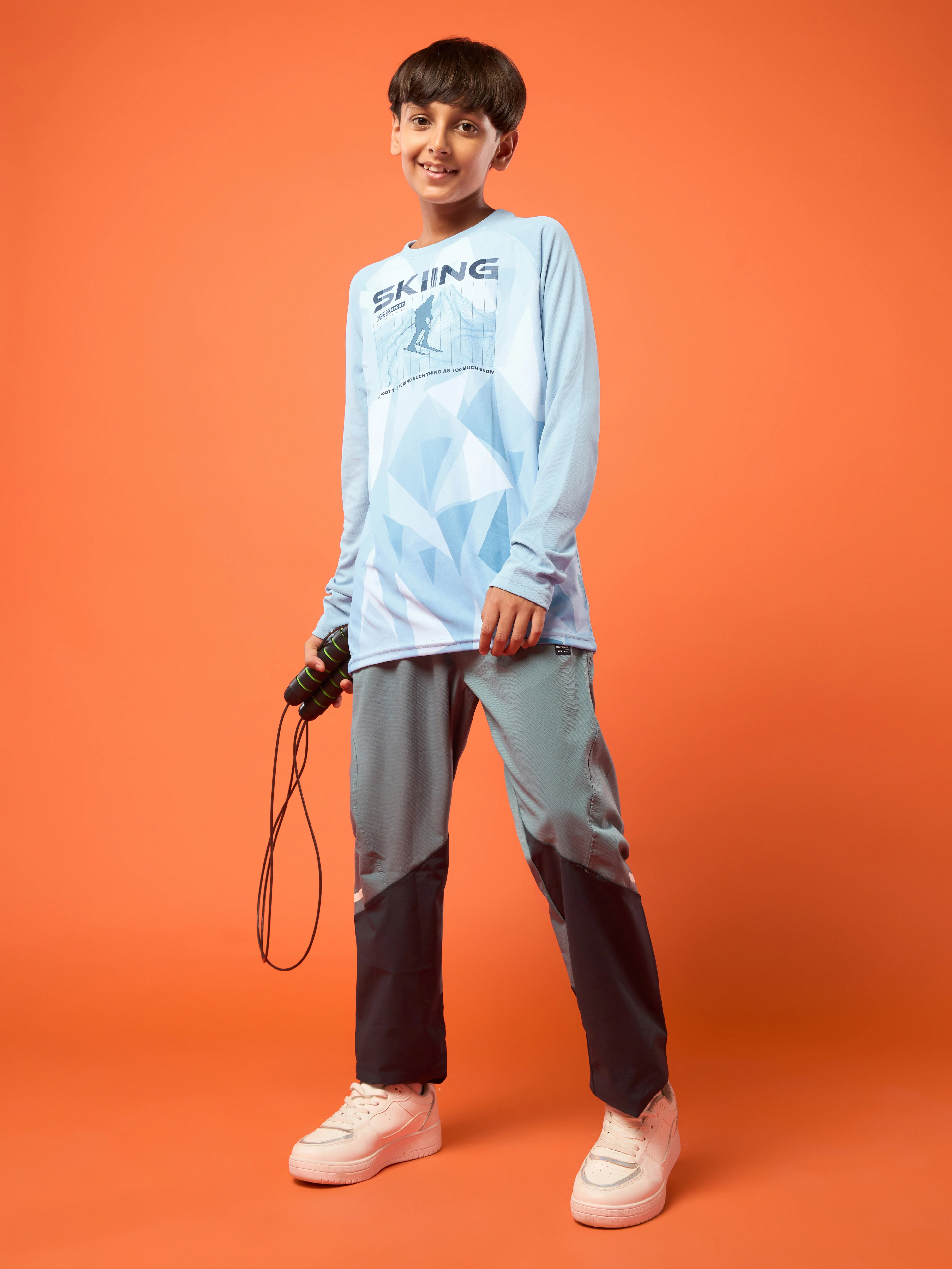 Boys Printed Slim Fit Crew Neck T-shirt with TECHNO COOL+ - Image 5