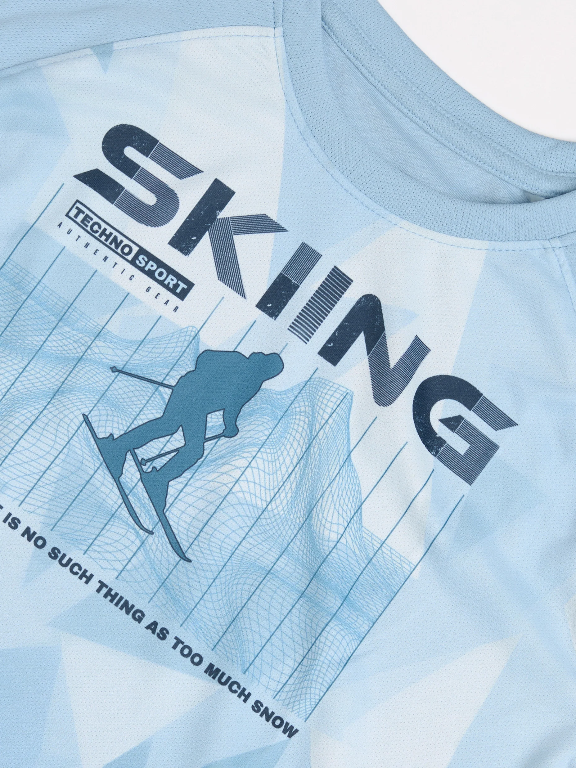 Boys Printed Slim Fit Crew Neck T-shirt with TECHNO COOL+ - Image 6