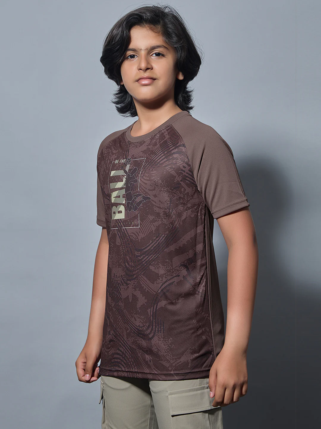 Boys Printed Slim Fit Crew Neck T-shirt with TECHNOLITE - Image 3
