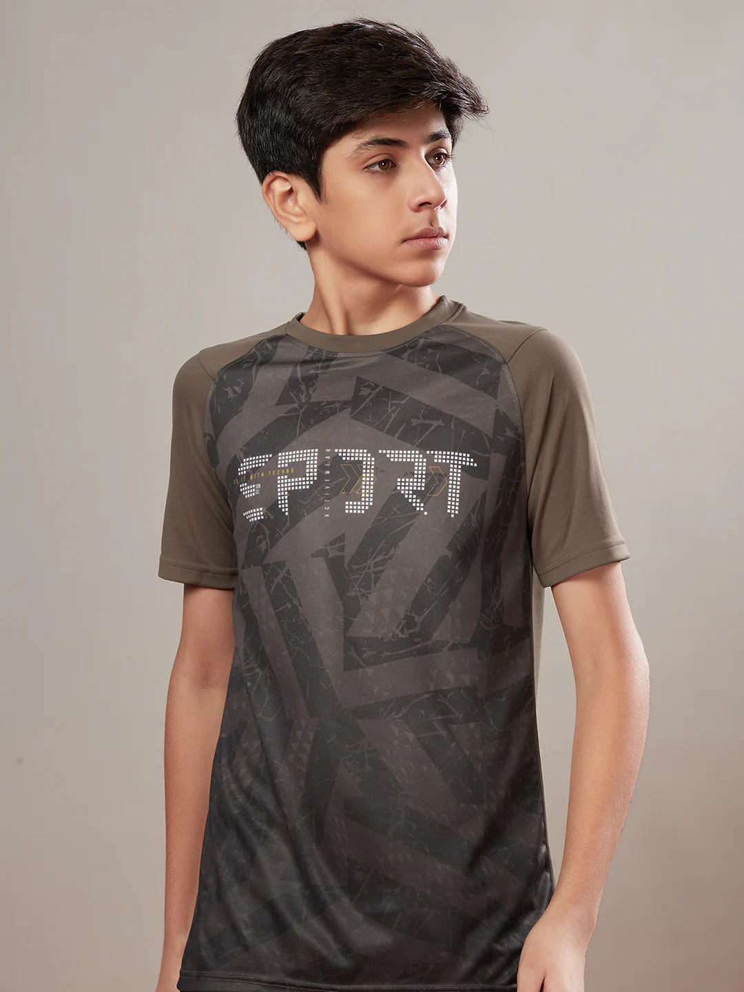 Boys Printed Slim Fit Crew Neck T-shirt with TECHNOLITE - Image 3
