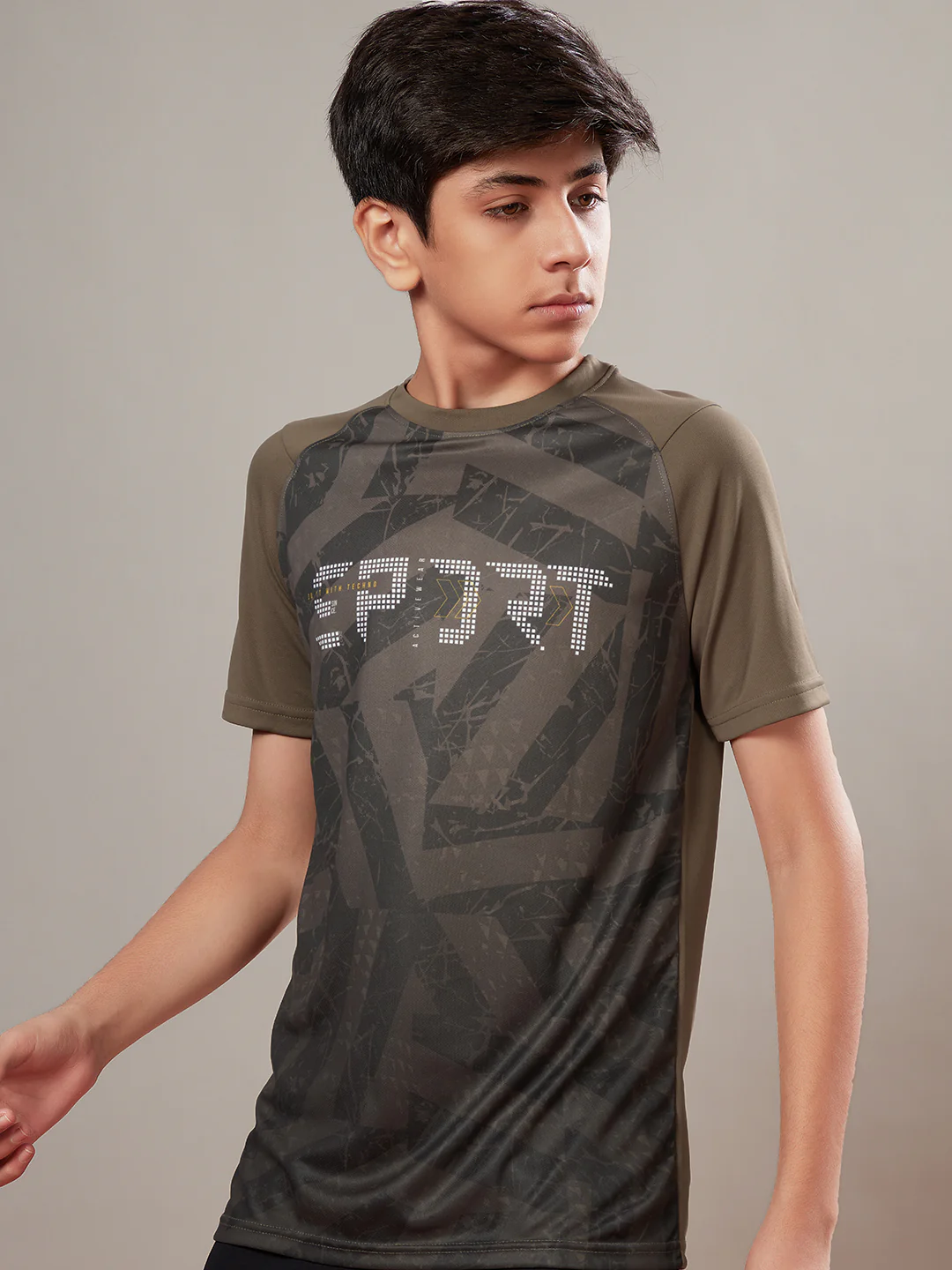 Boys Printed Slim Fit Crew Neck T-shirt with TECHNOLITE - Image 5