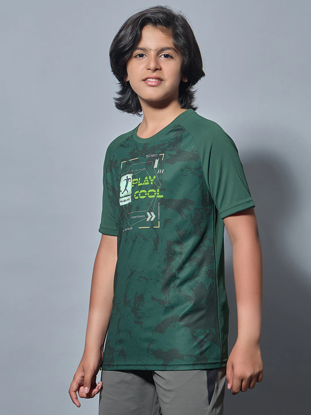 Boys Printed Slim Fit Crew Neck T-shirt with TECHNOLITE - Image 3