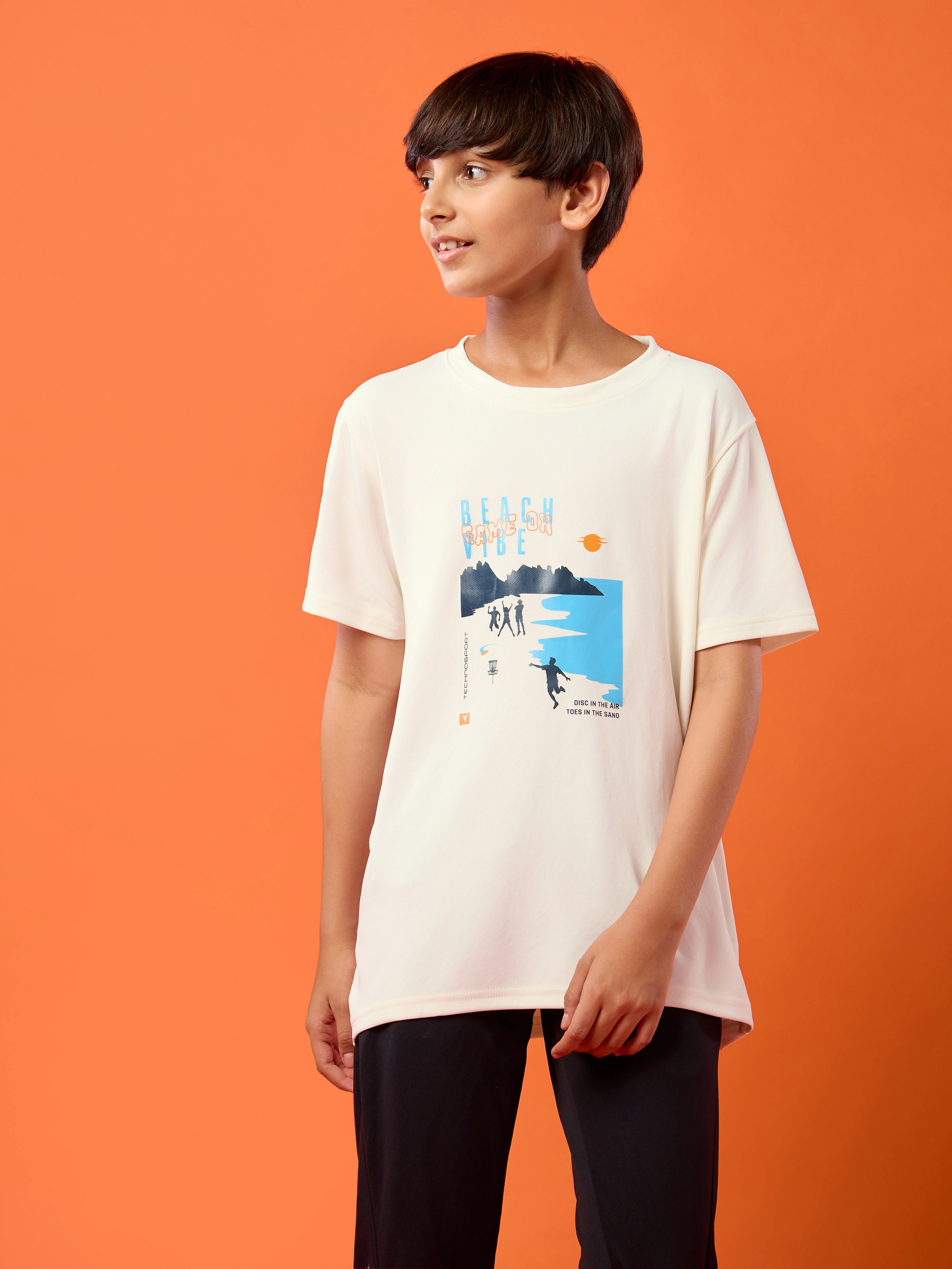 Boys Printed Slim Fit Crew Neck T-shirt with TECHNOLITE - Image 2