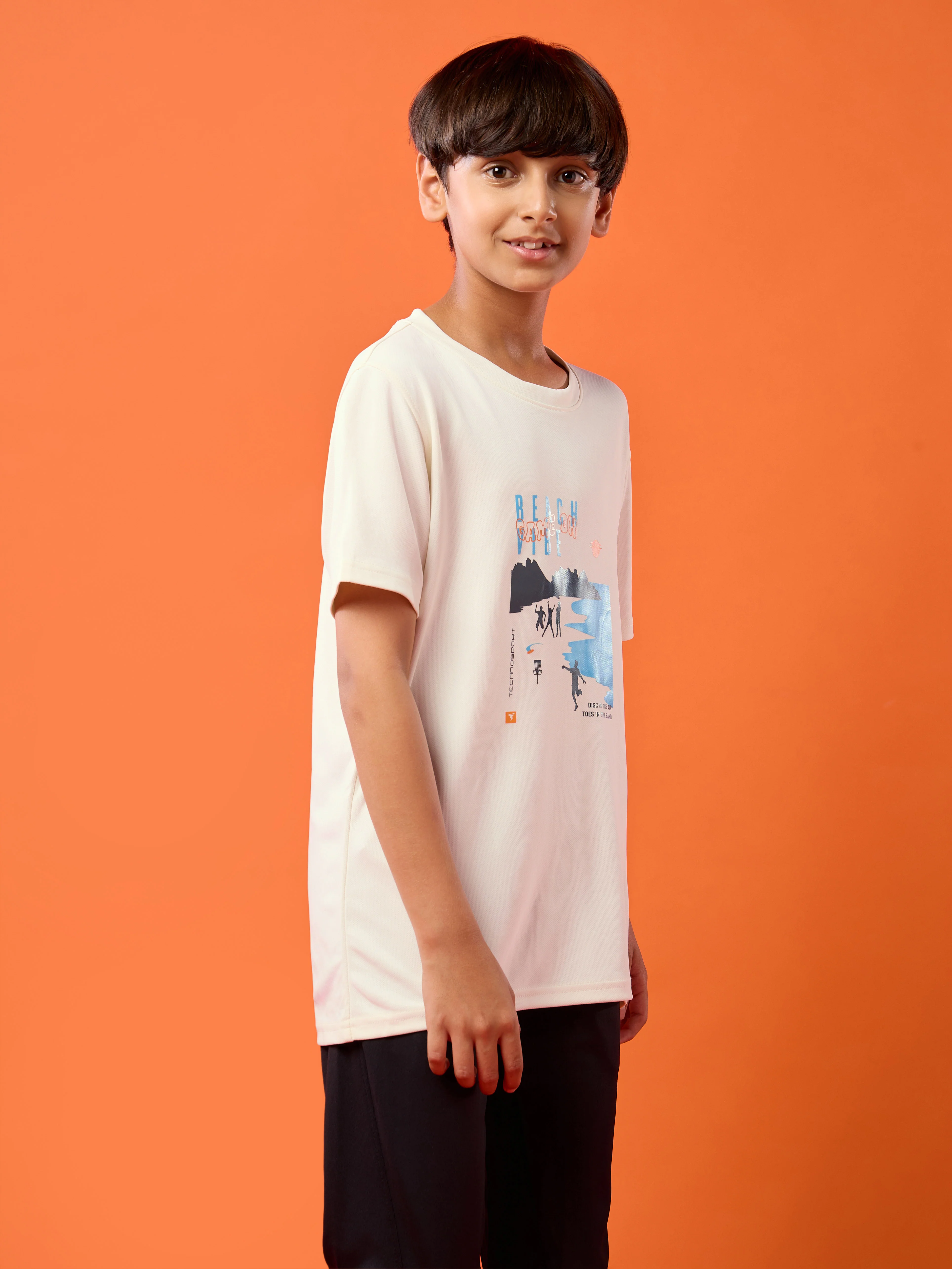 Boys Printed Slim Fit Crew Neck T-shirt with TECHNOLITE - Image 4