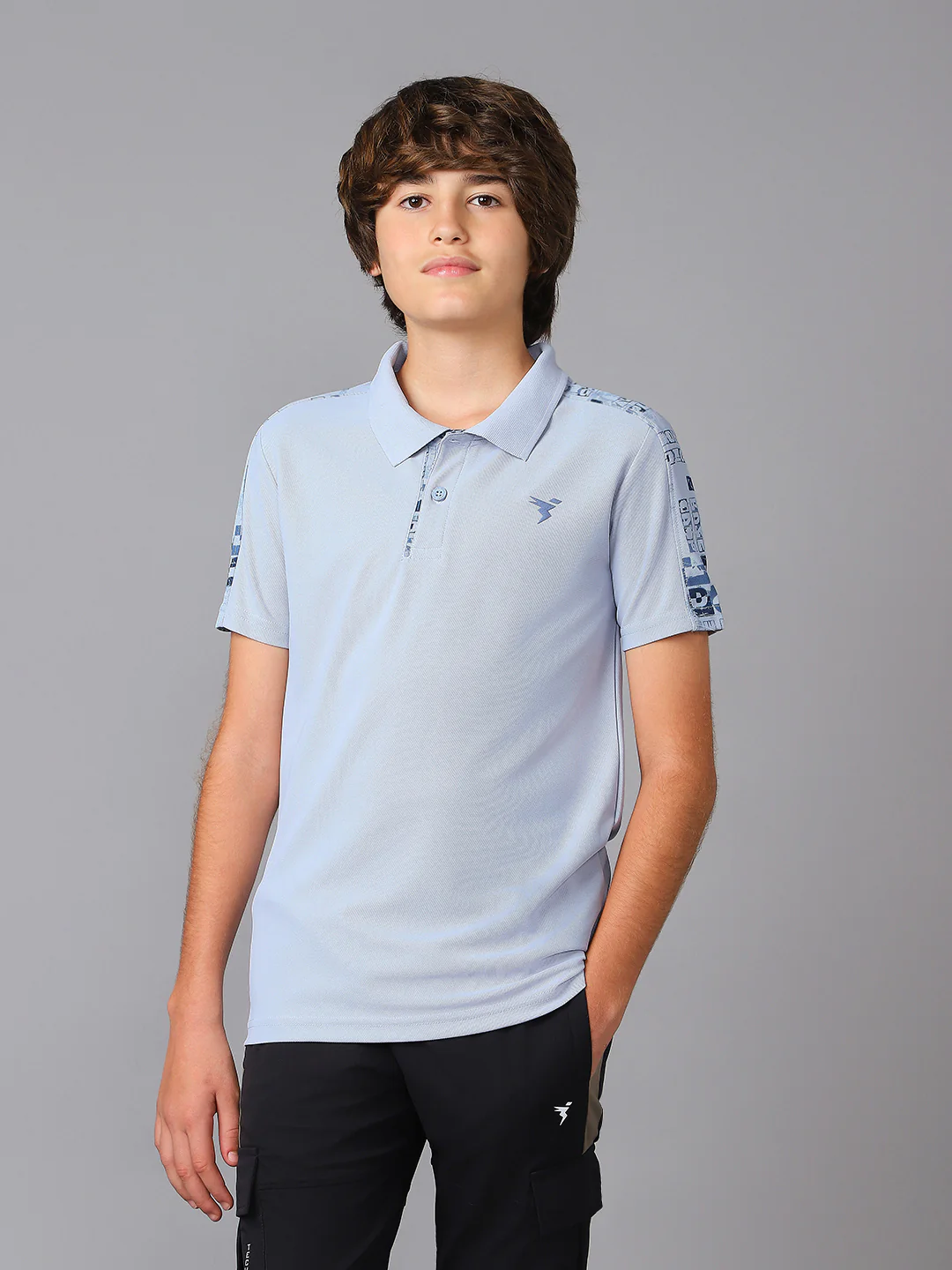 Boys Printed Slim Fit Polo Sports T-shirt with MATPIQ - Image 2