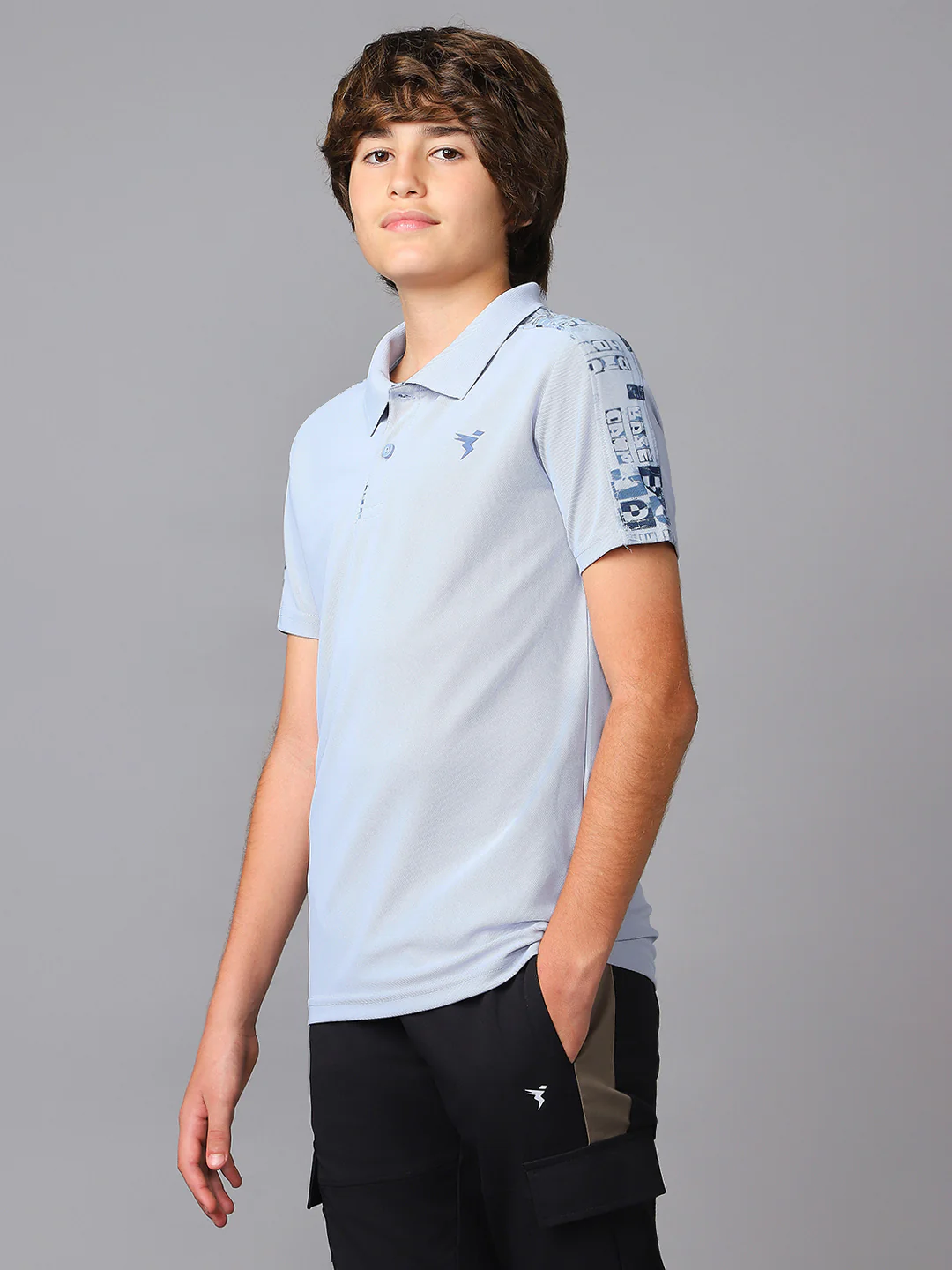 Boys Printed Slim Fit Polo Sports T-shirt with MATPIQ - Image 4
