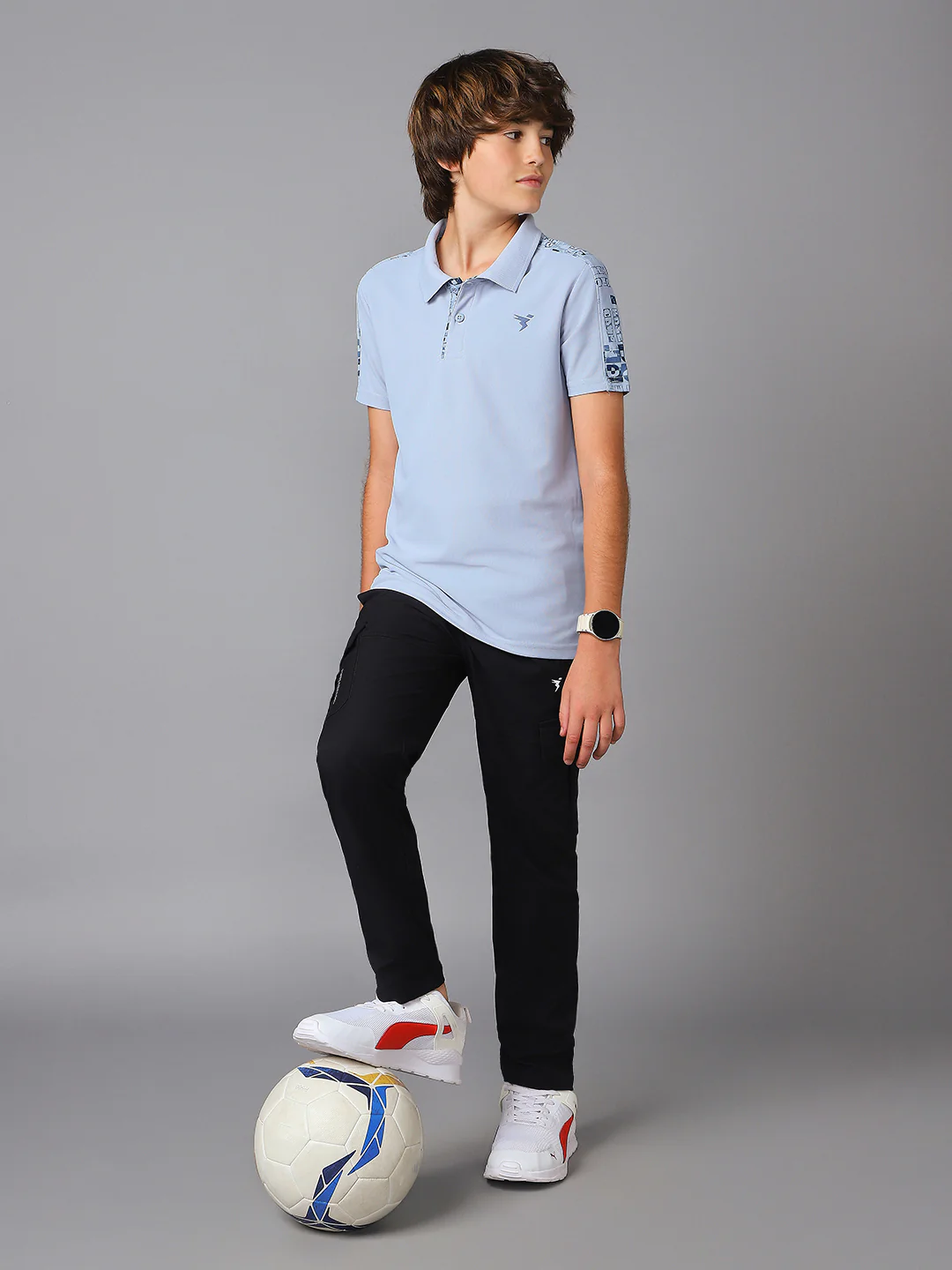 Boys Printed Slim Fit Polo Sports T-shirt with MATPIQ - Image 5