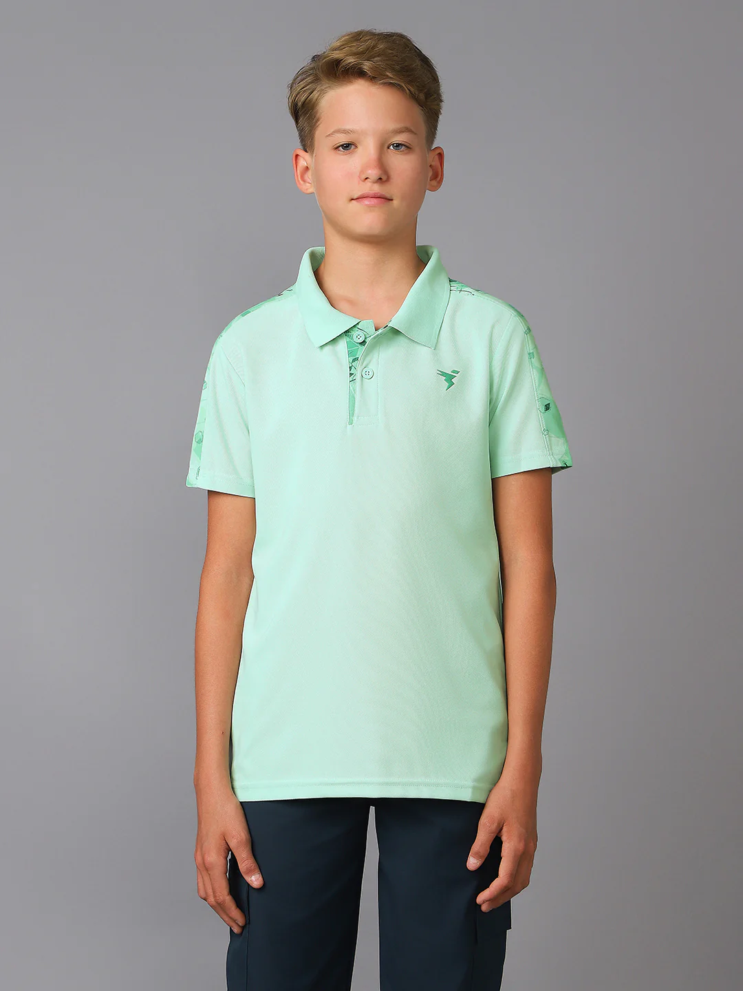 Boys Printed Slim Fit Polo Sports T-shirt with MATPIQ - Image 2