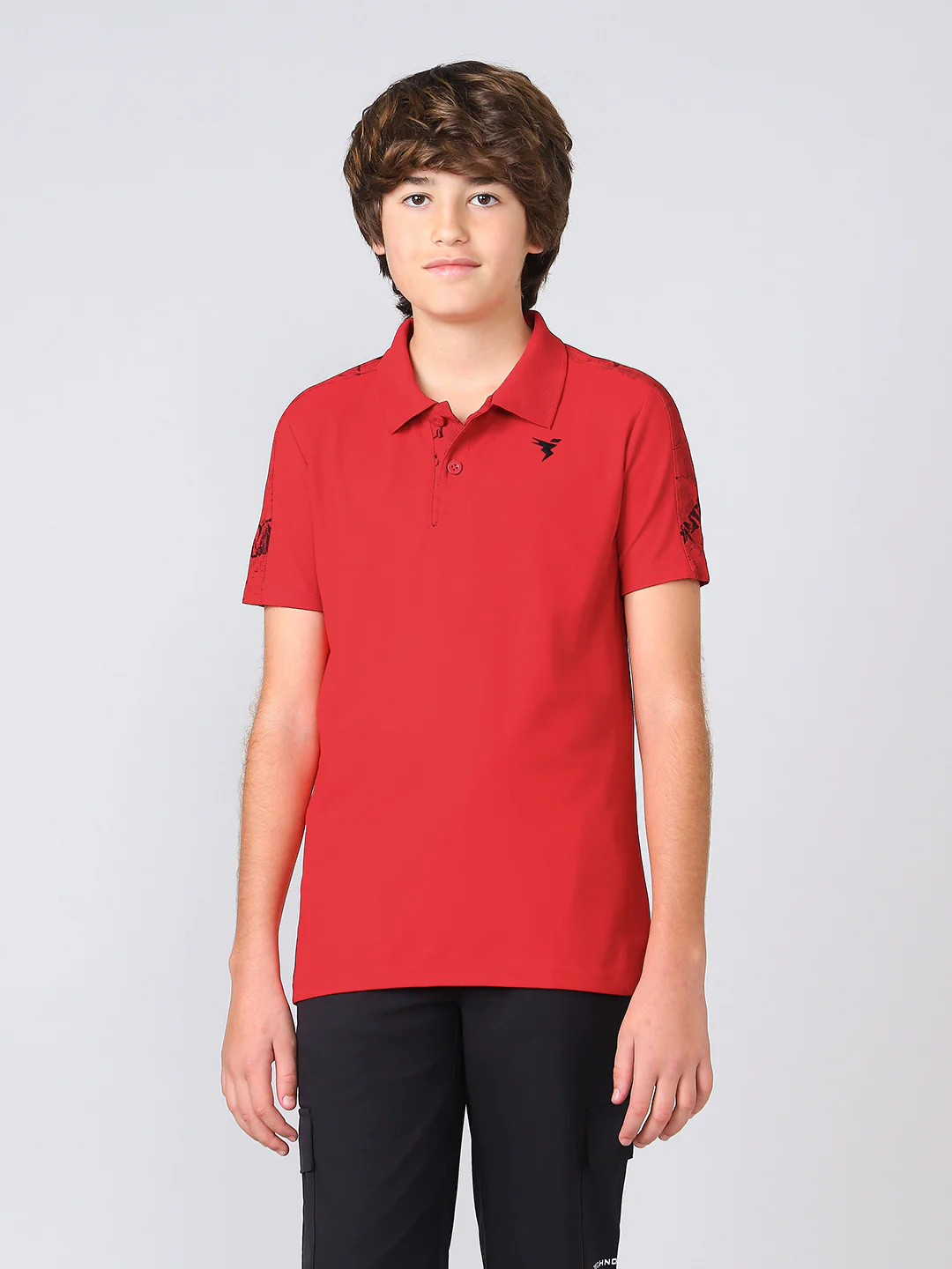 Boys Printed Slim Fit Polo Sports T-shirt with MATPIQ