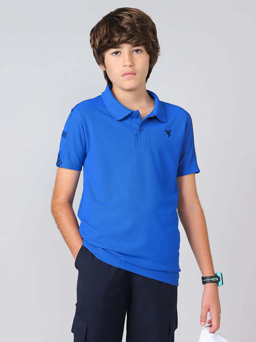 Boys Printed Slim Fit Polo Sports T-shirt with MATPIQ