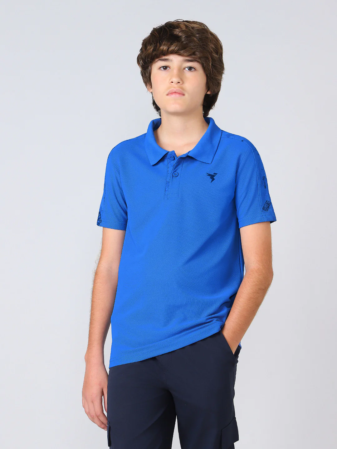 Boys Printed Slim Fit Polo Sports T-shirt with MATPIQ - Image 3