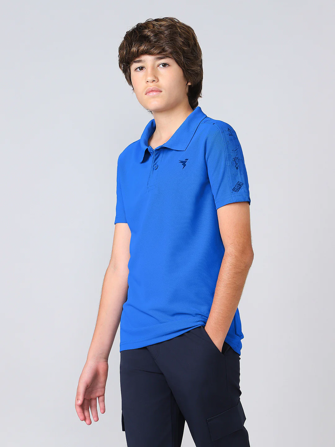 Boys Printed Slim Fit Polo Sports T-shirt with MATPIQ - Image 4