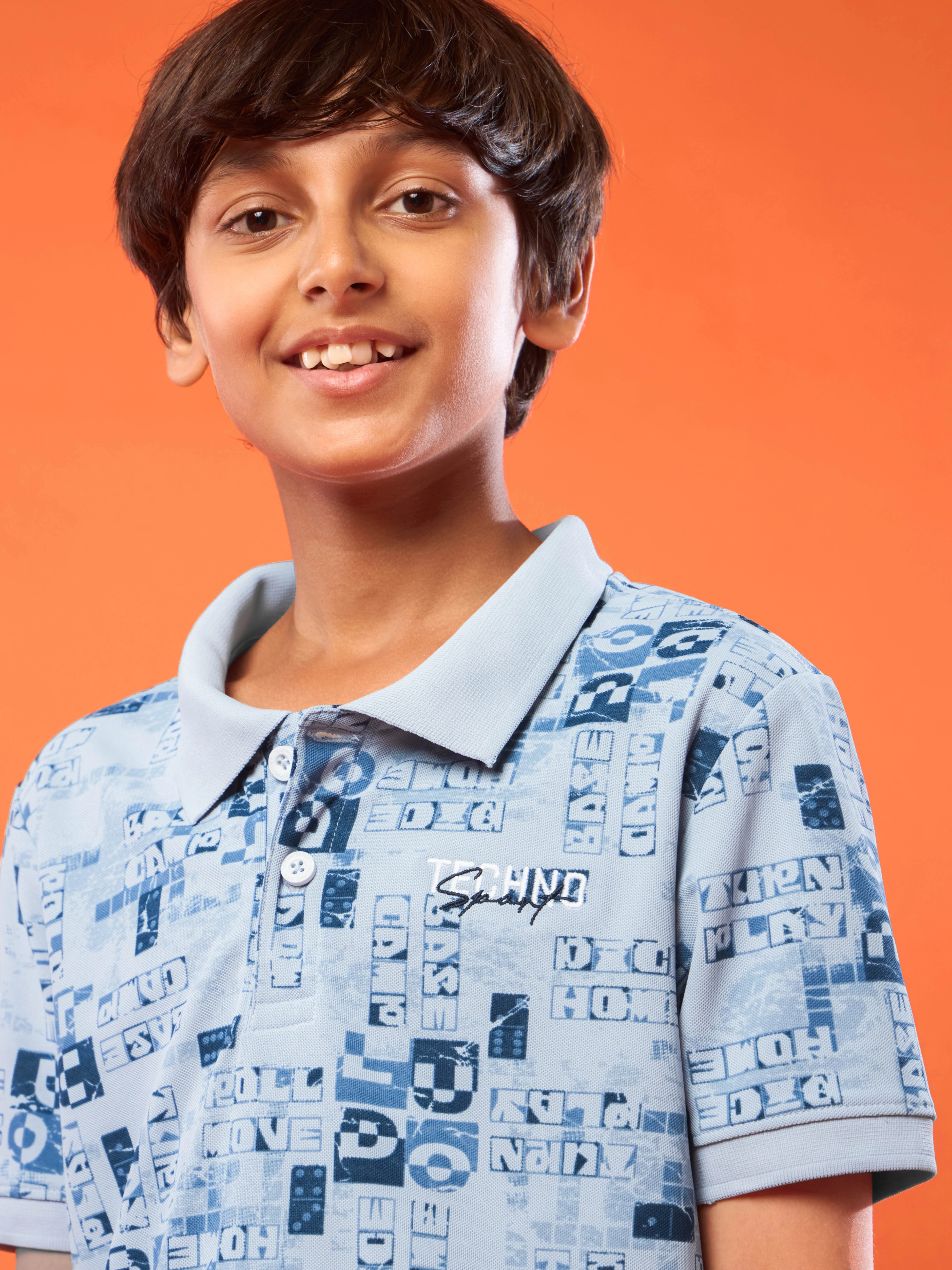 Boys Printed Slim Fit Polo Sports T-shirt with MATPIQ - Image 5