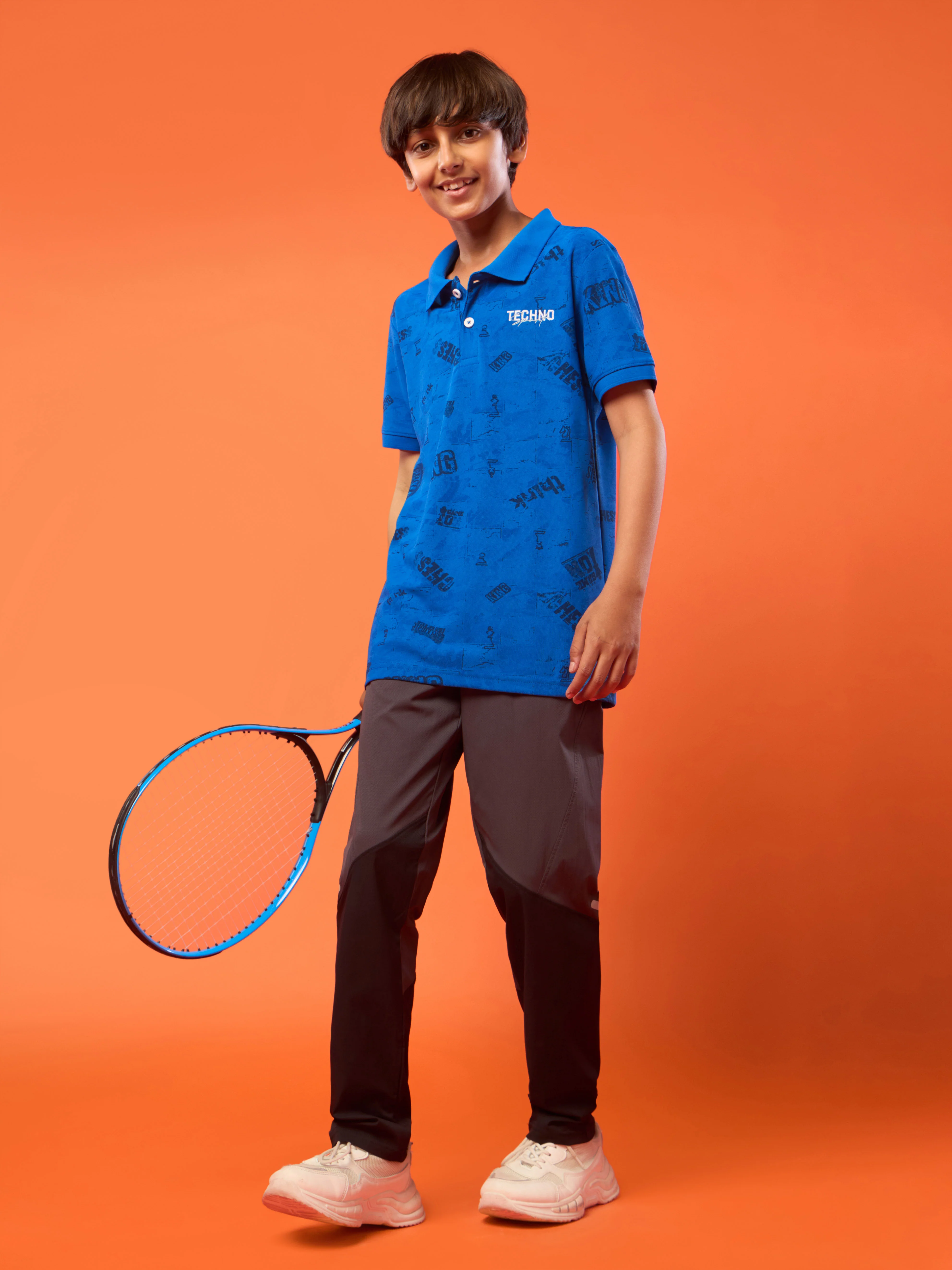 Boys Printed Slim Fit Polo Sports T-shirt with MATPIQ - Image 5