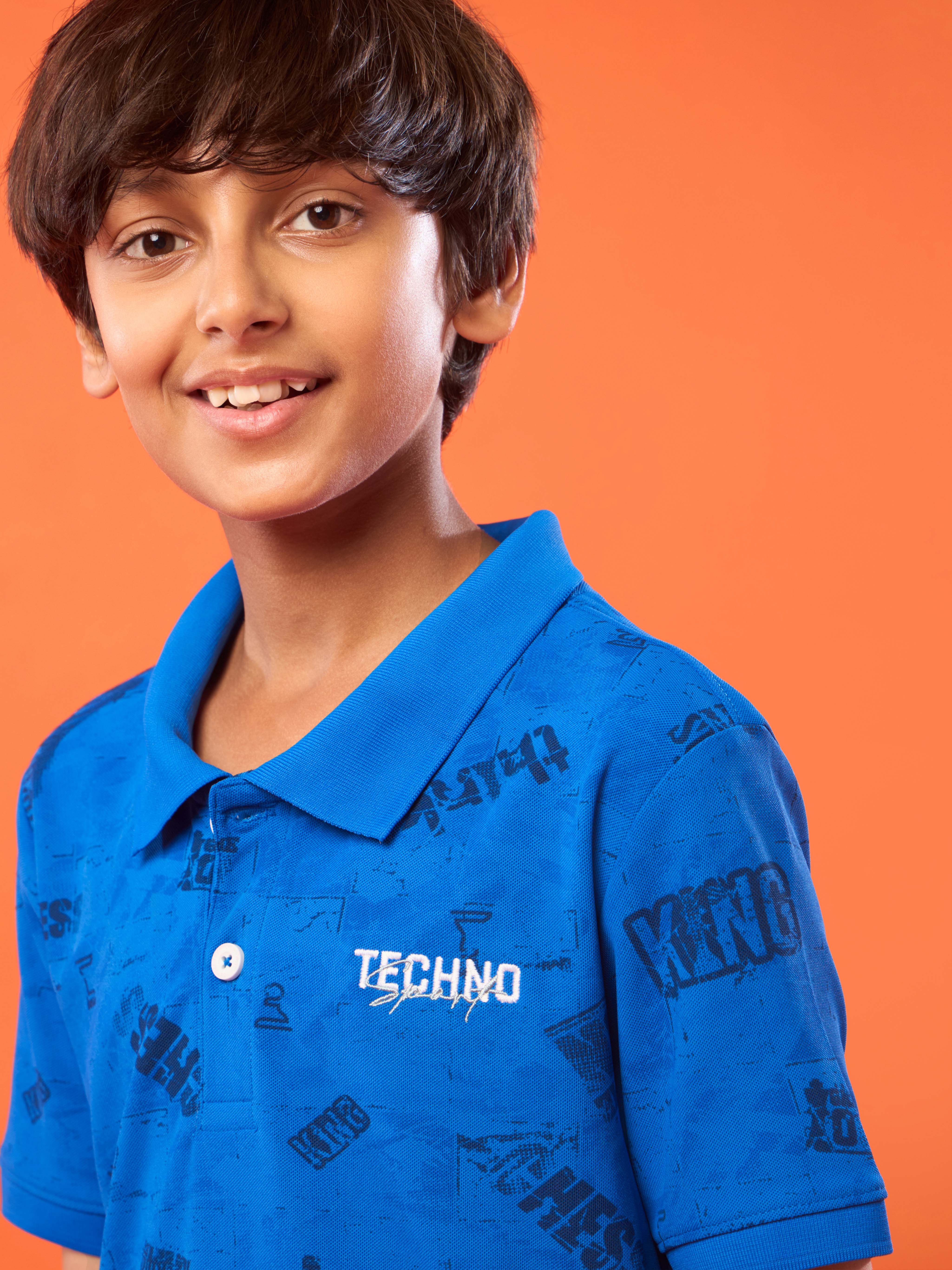 Boys Printed Slim Fit Polo Sports T-shirt with MATPIQ - Image 6