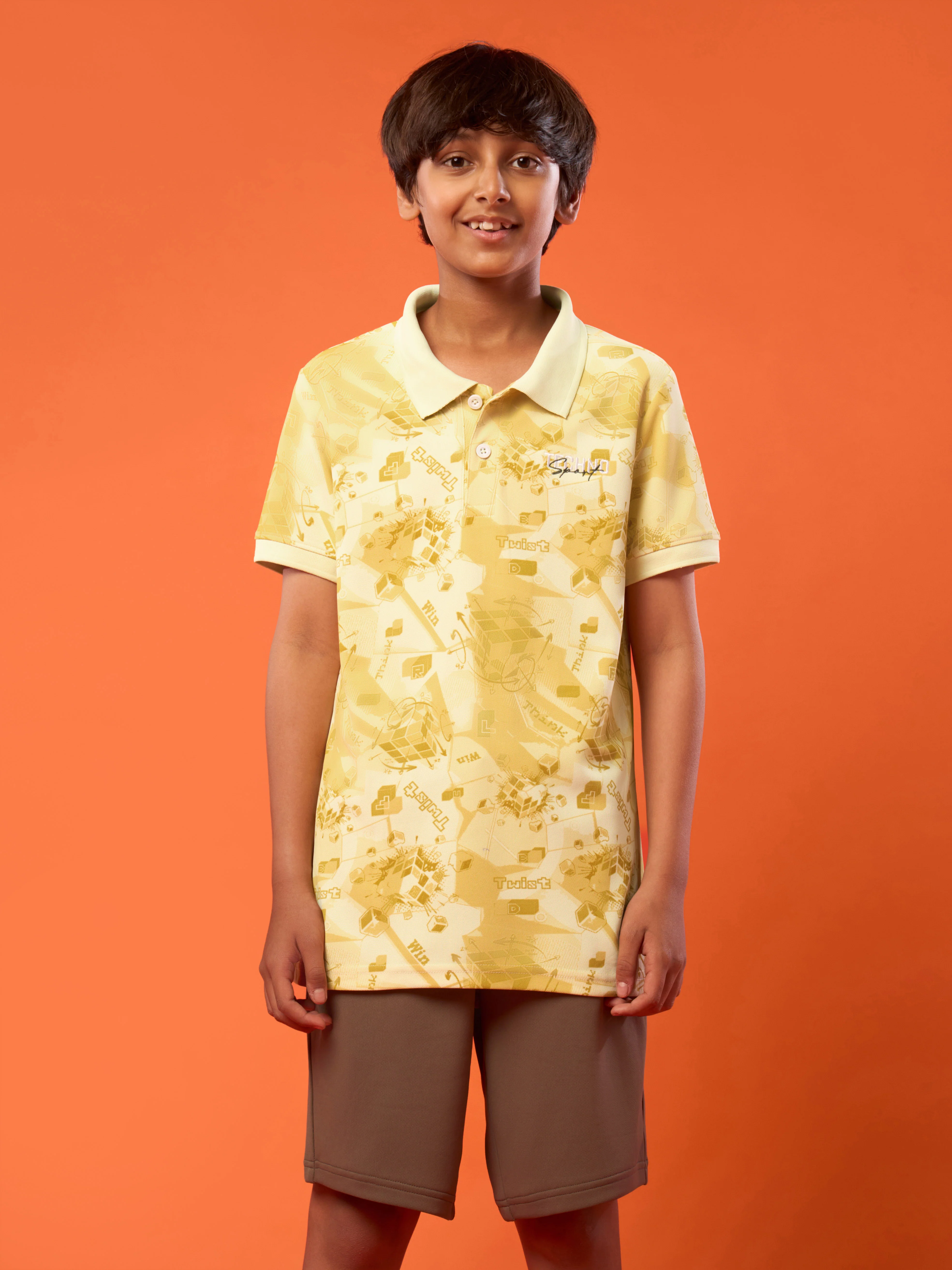Boys Printed Slim Fit Polo Sports T-shirt with MATPIQ - Image 2