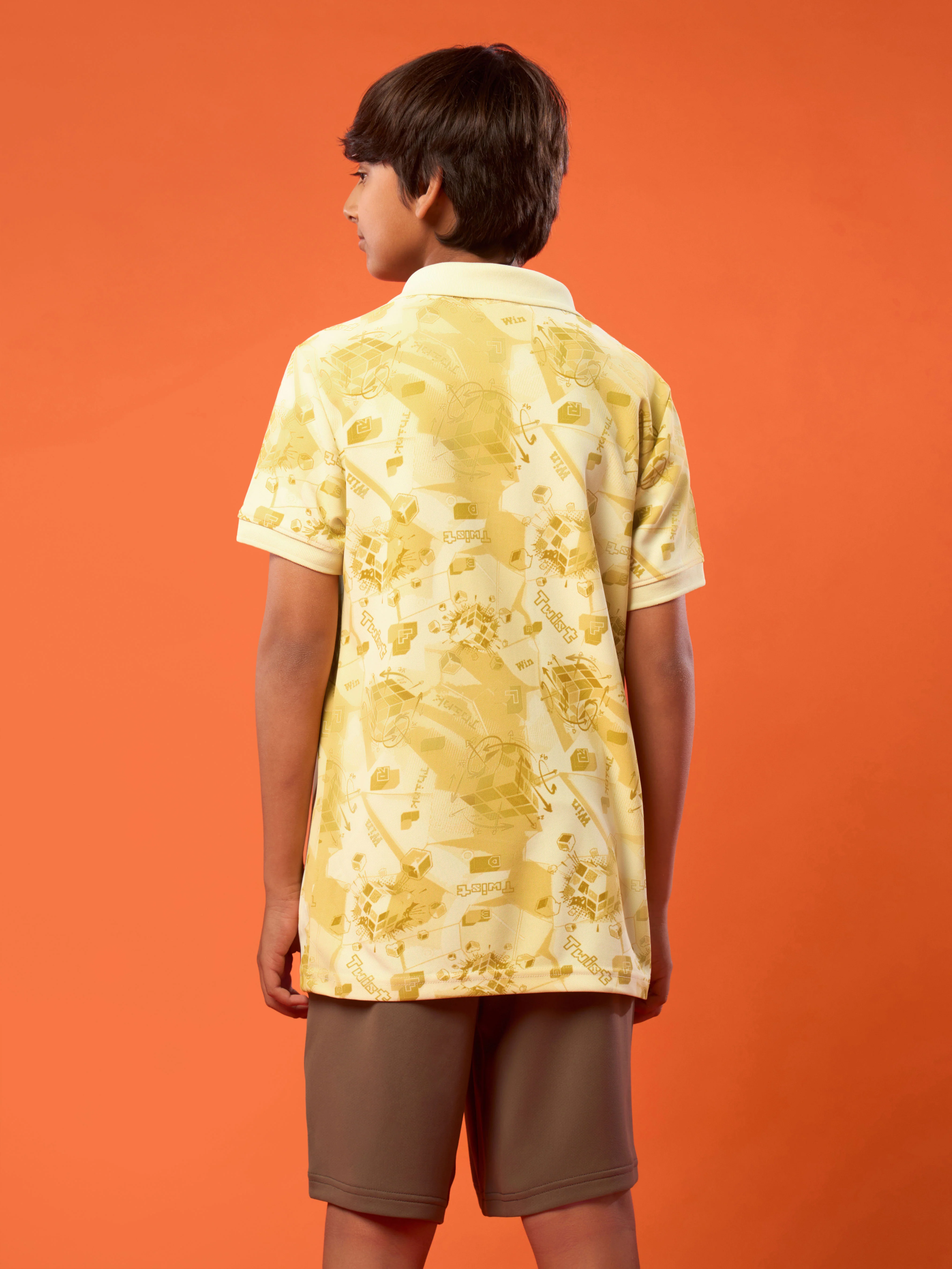 Boys Printed Slim Fit Polo Sports T-shirt with MATPIQ - Image 3