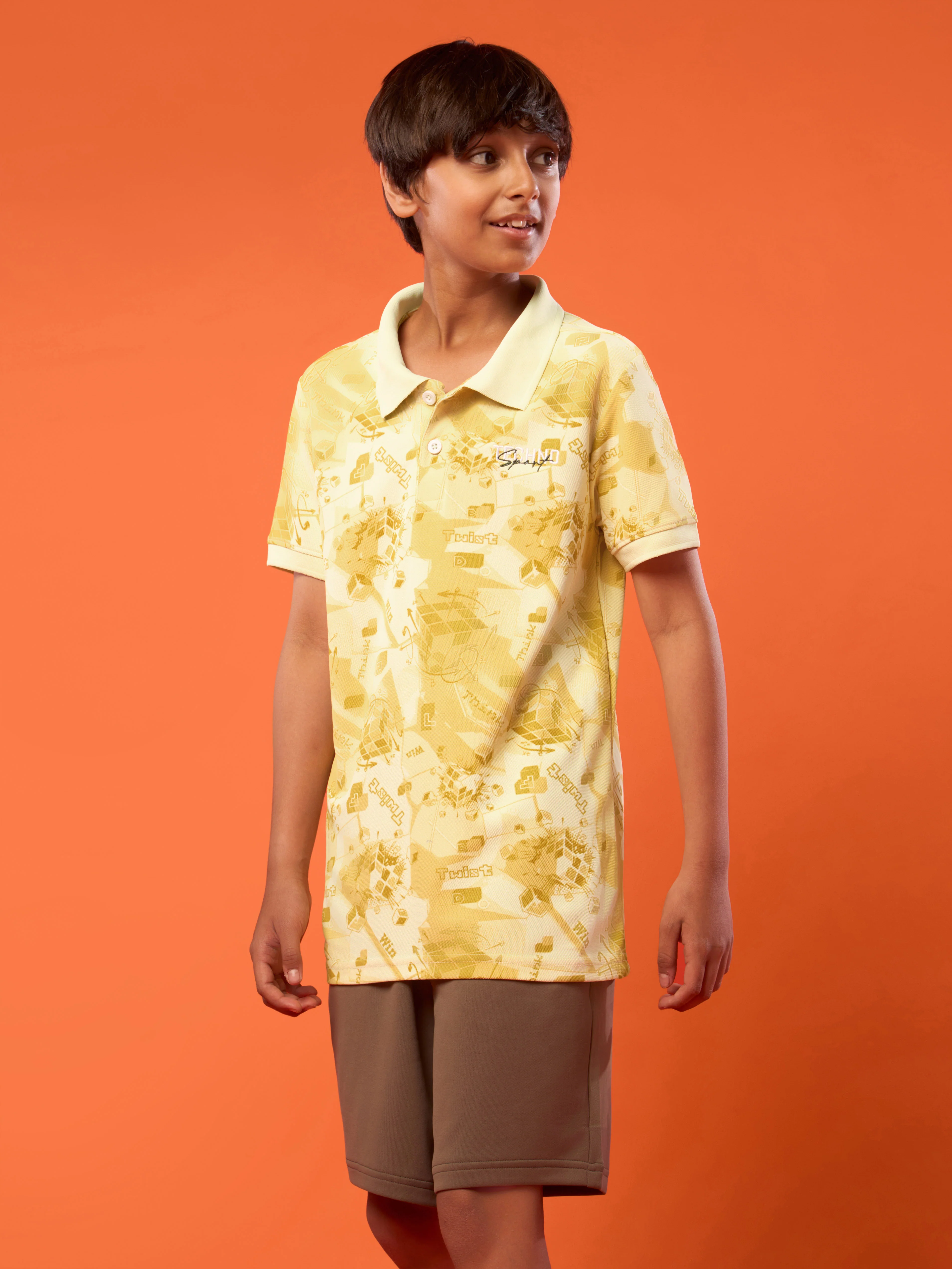 Boys Printed Slim Fit Polo Sports T-shirt with MATPIQ - Image 4