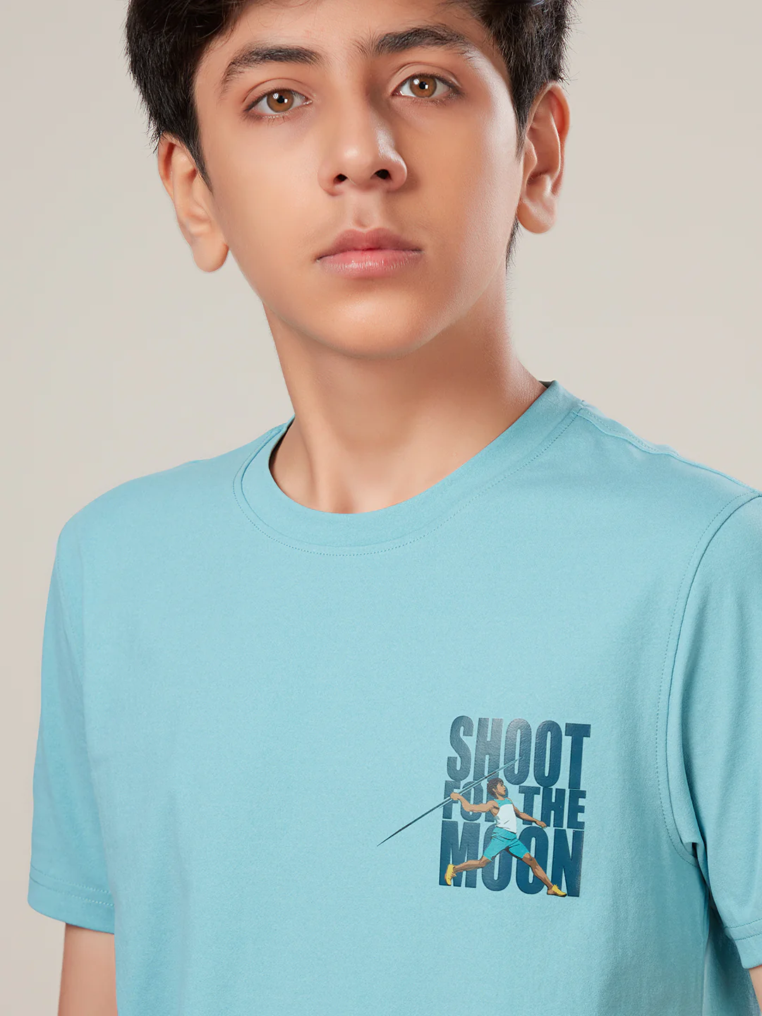 Boys Printed Slim Fit Round Neck Sports T-shirt with COTFLEX - Image 6