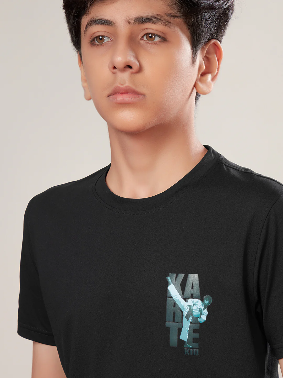 Boys Printed Slim Fit Round Neck Sports T-shirt with COTFLEX - Image 6