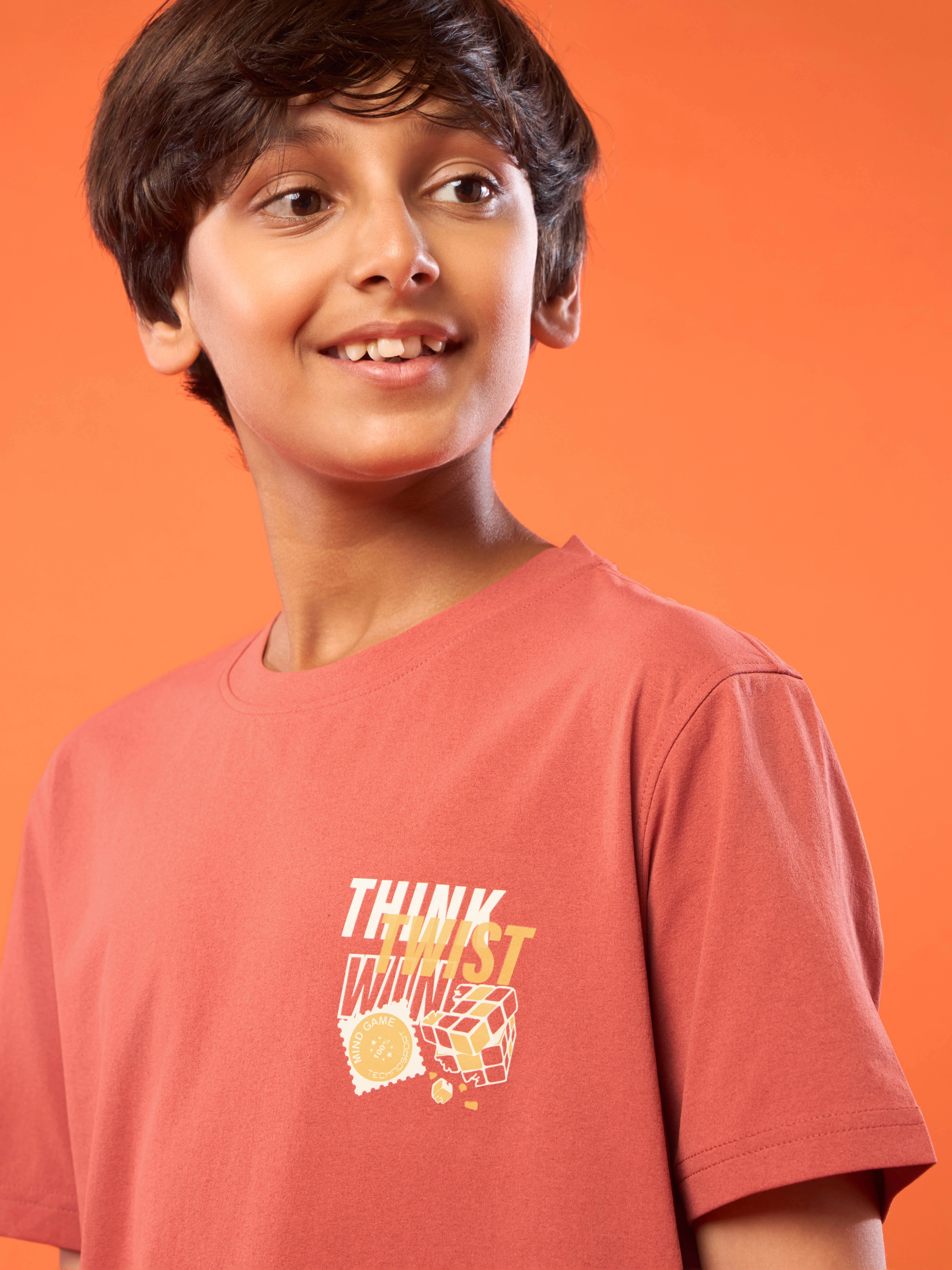Boys Printed Slim Fit Round Neck Sports T-shirt with COTFLEX - Image 5