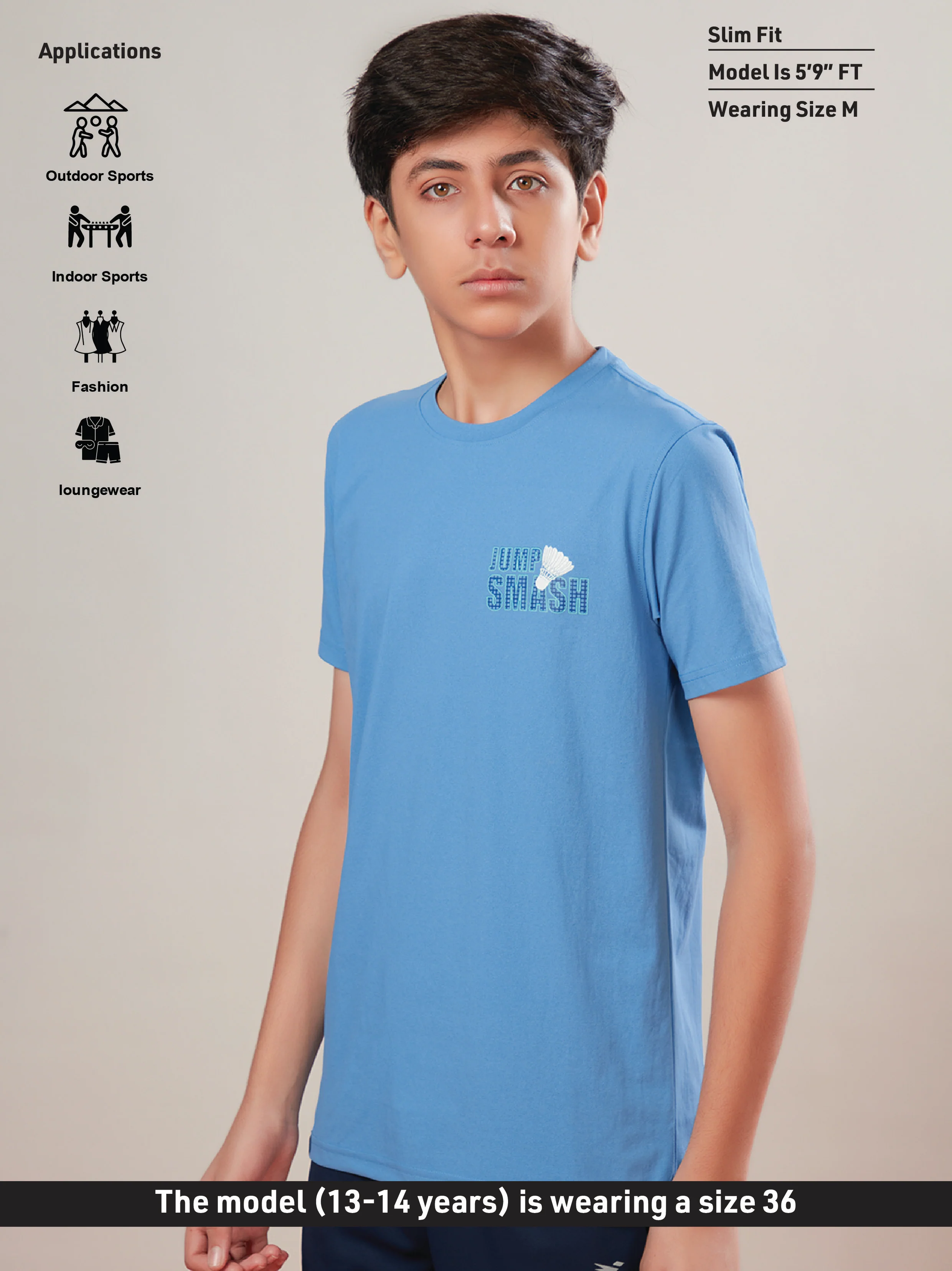 Boys Printed Slim Fit Round Neck Sports T-shirt with COTFLEX - Image 5