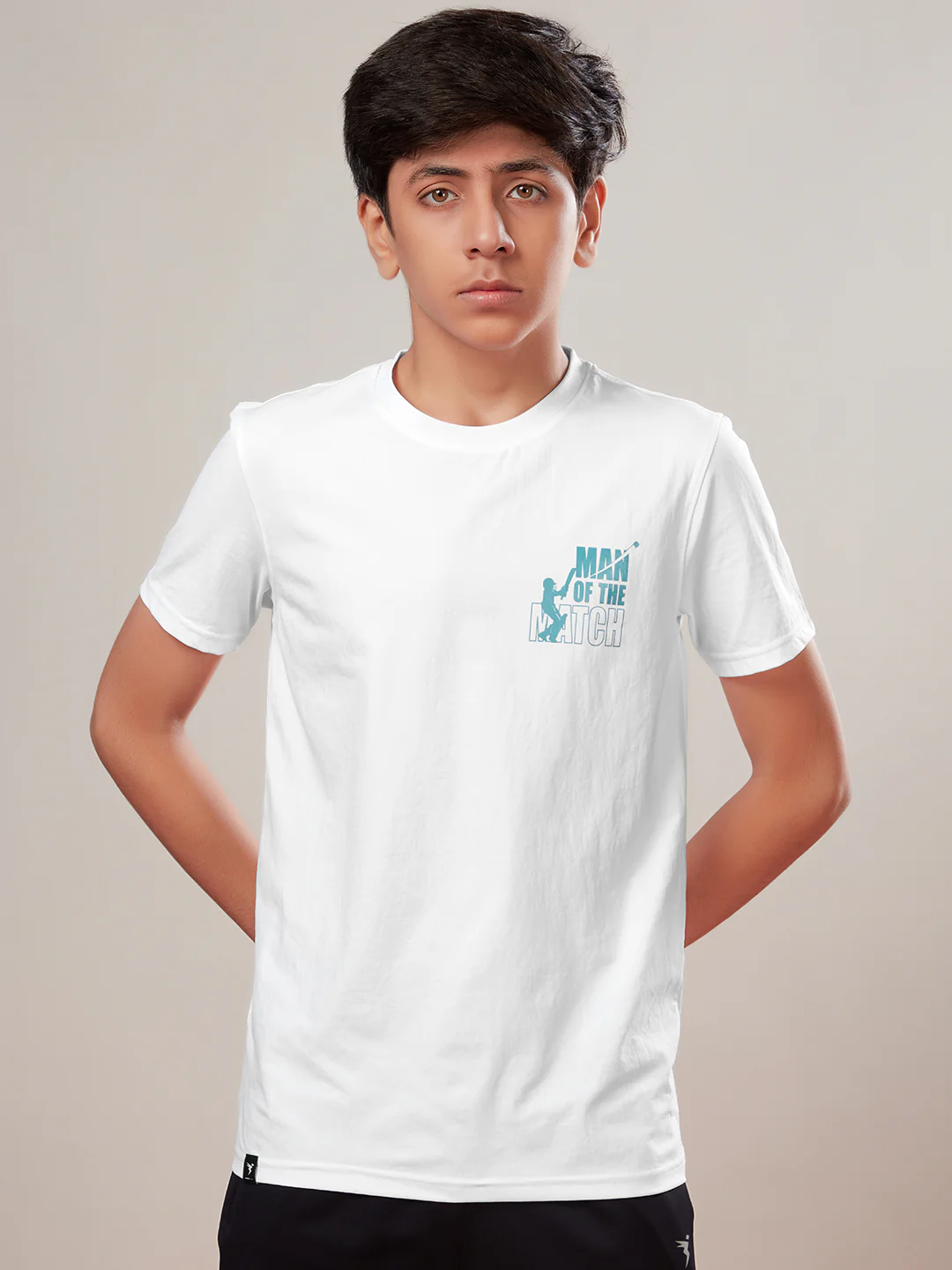 Boys Printed Slim Fit Round Neck Sports T-shirt with COTFLEX