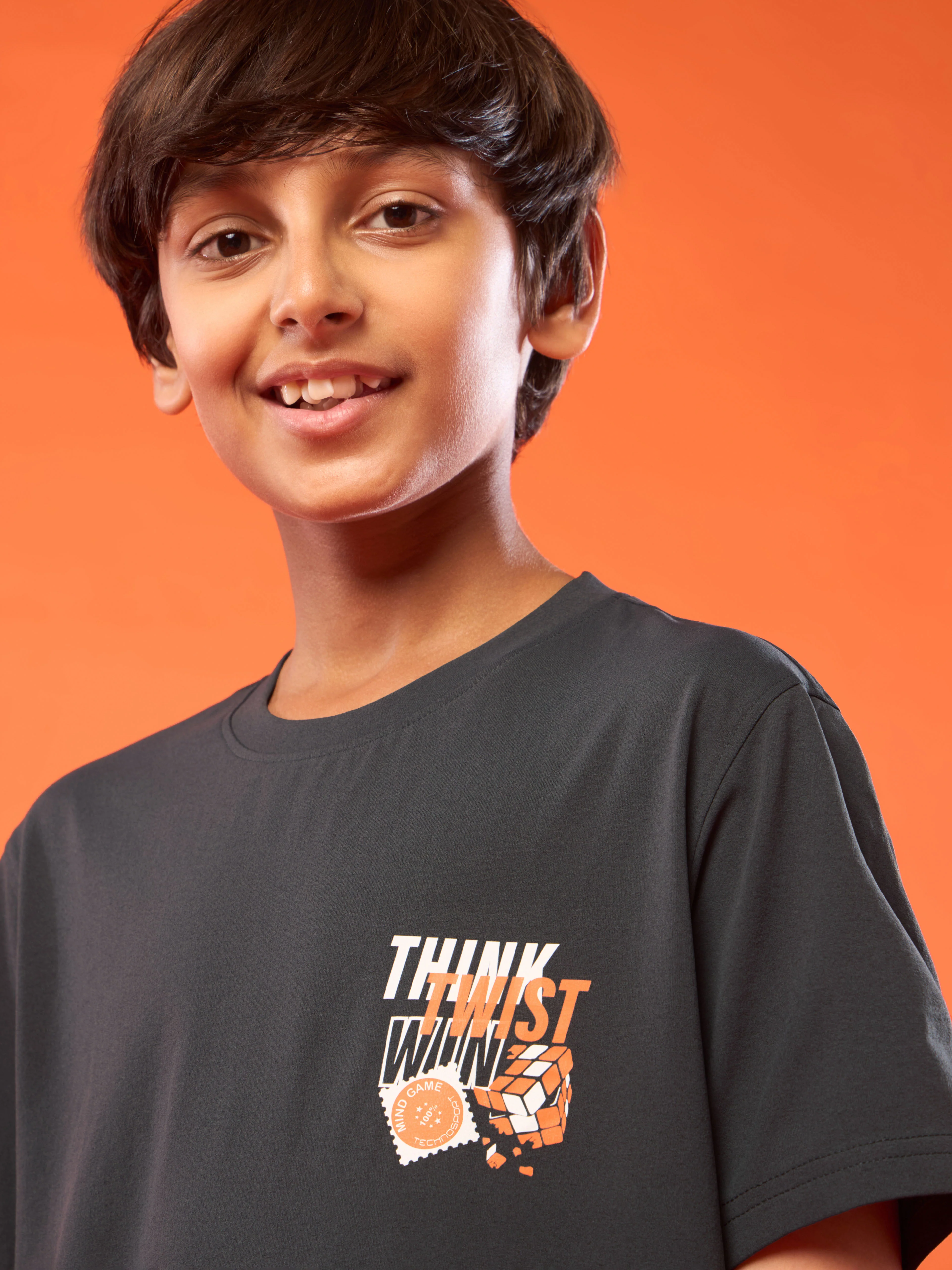 Boys Printed Slim Fit Round Neck Sports T-shirt with COTFLEX - Image 4