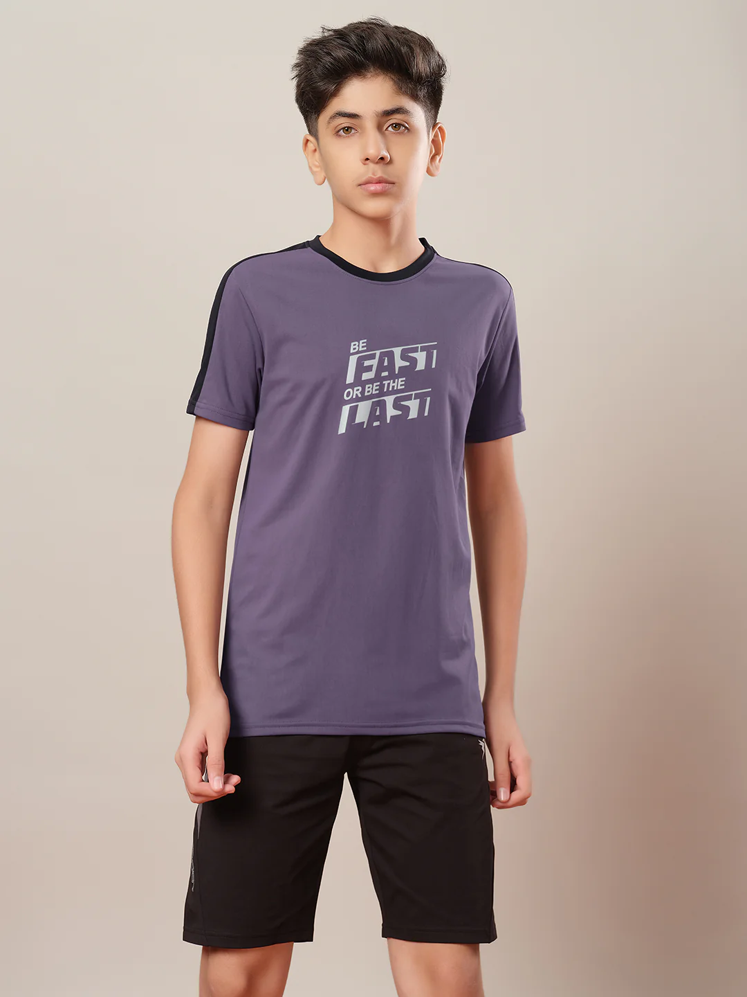 Boys Printed Slim Fit Round Neck Sports T-shirt with TECHNO DRY - Image 2